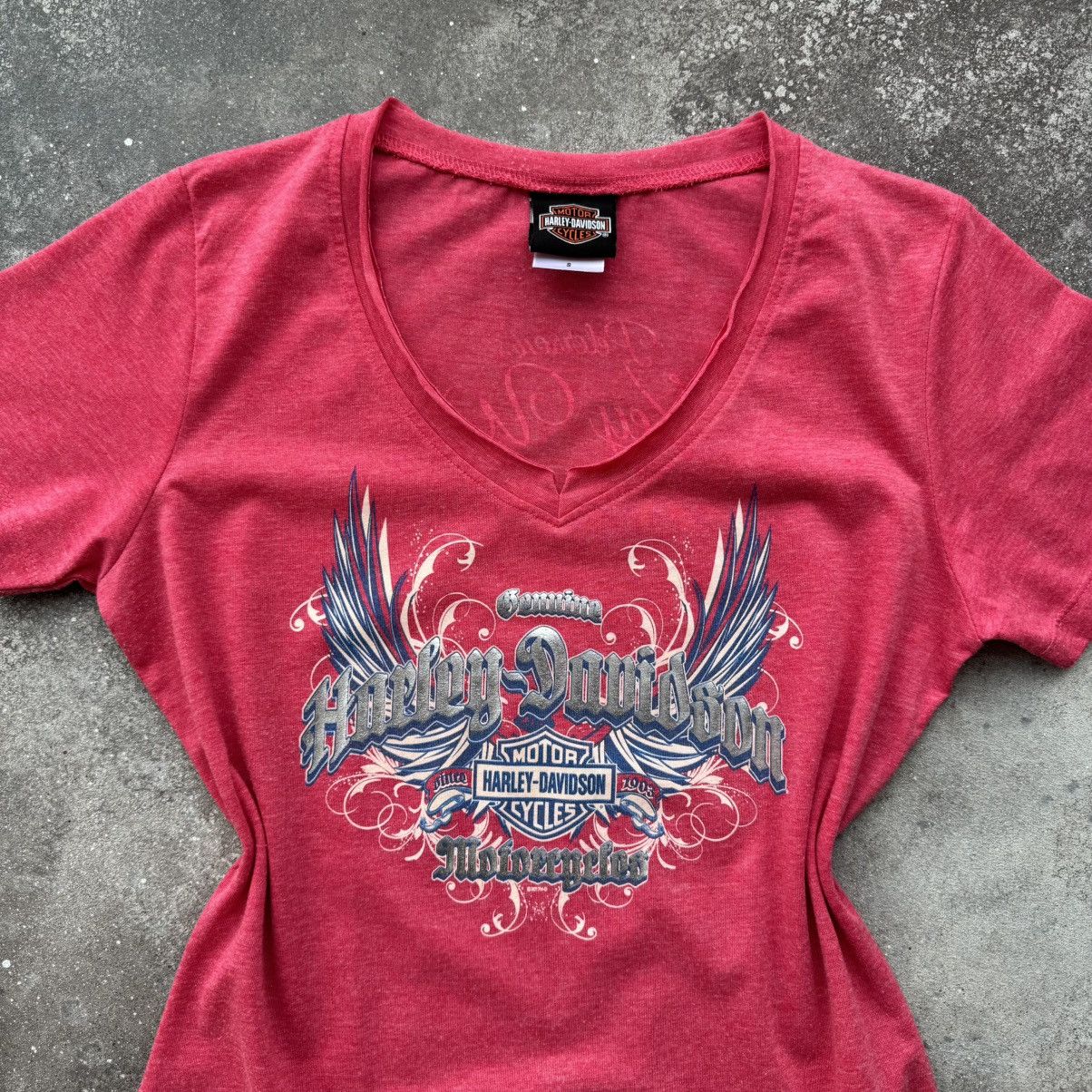 Harley Davidson × Vintage Harley Davidson Vintage Y2K Big Logo Moto Biker Long T-Shirt Size S / US 4 / IT 40 - 1 Thumbnail