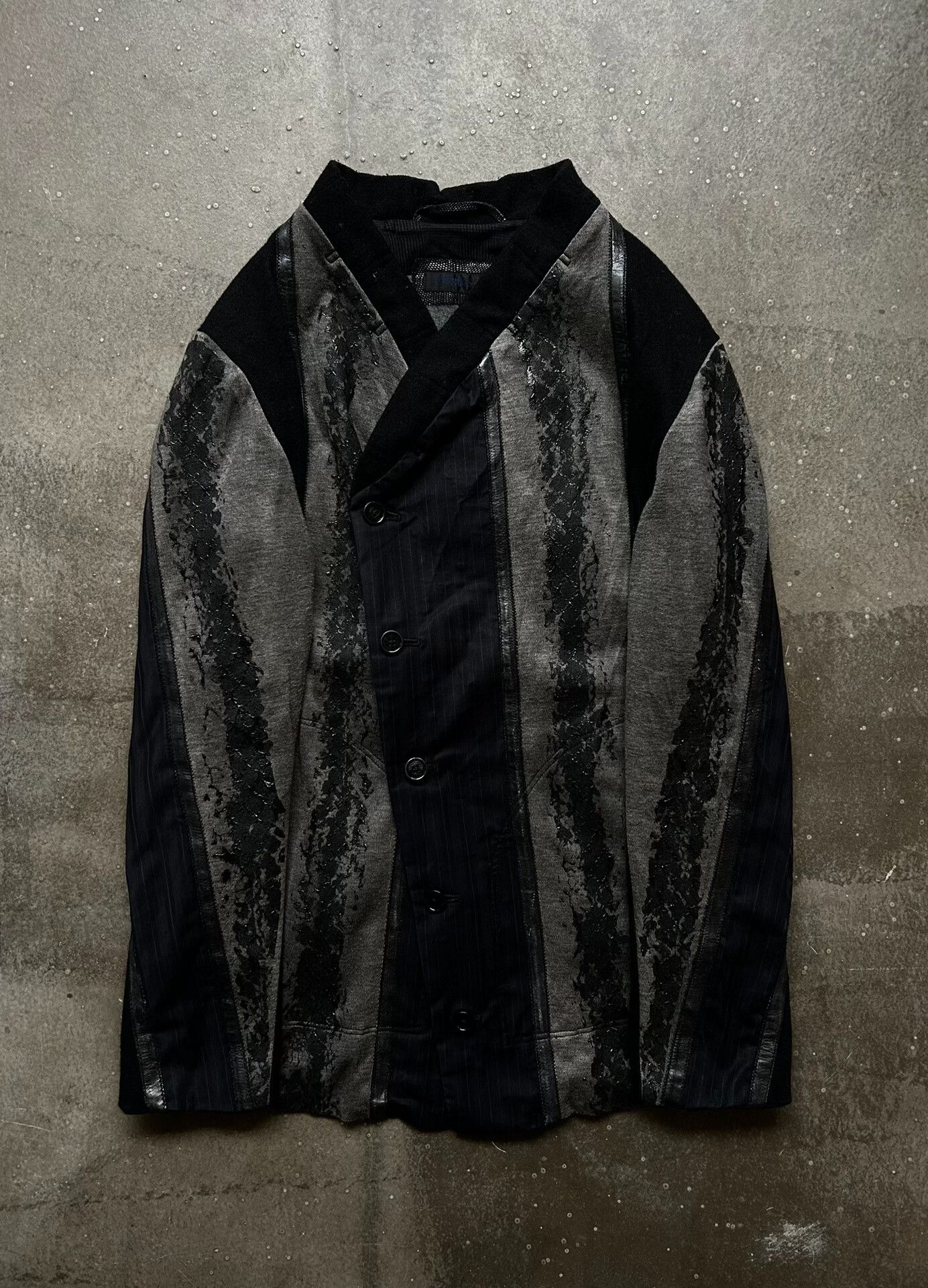 Hiroshi Kato dark layered cardigan by Kohshin Satoh Size US L / EU 52-54 / 3 - 1 Thumbnail