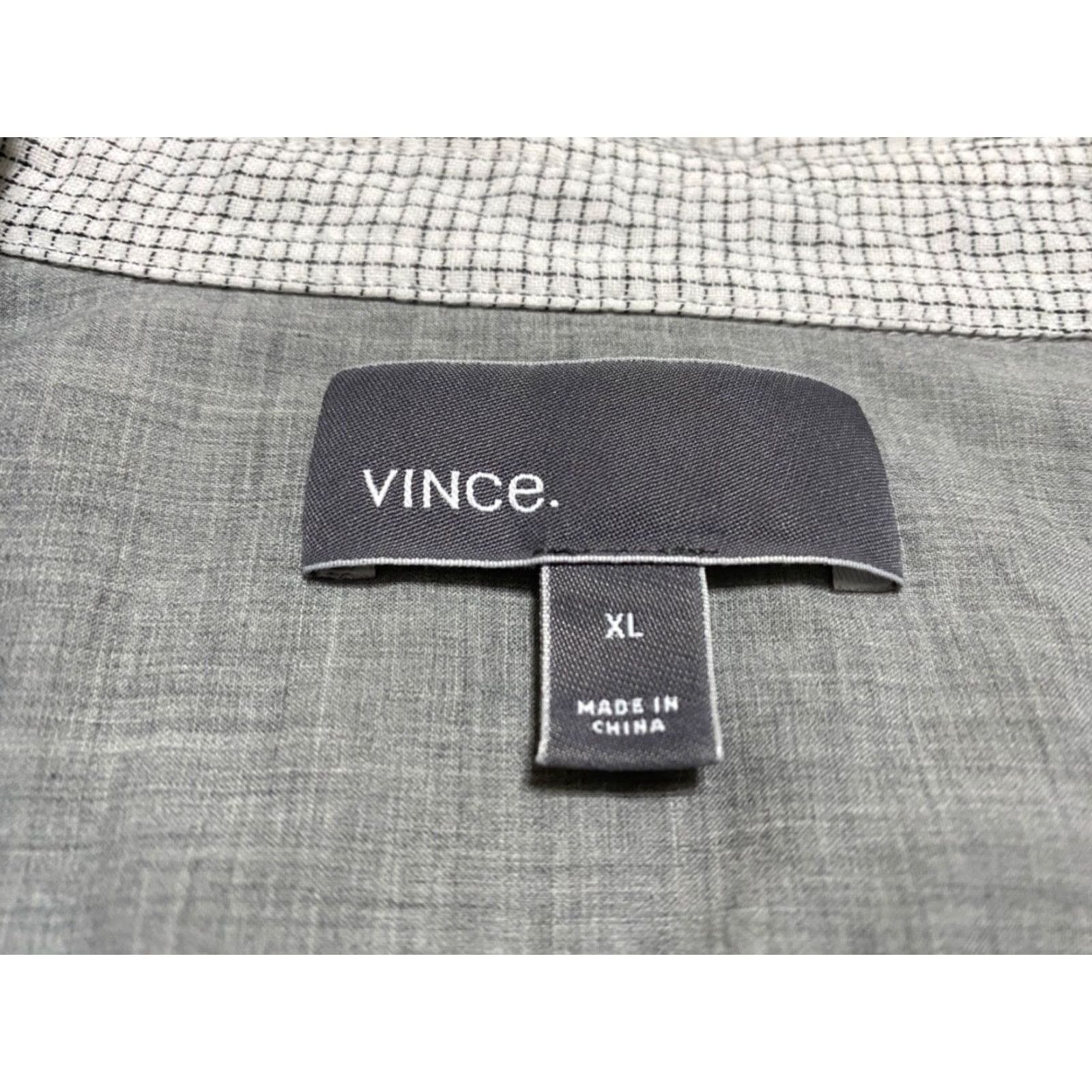 Vince Vince Shirt XL Men's Gray Plaid Striped Button-Front 100% Cotton Button-Up Long Sleeve Size US XL / EU 56 / 4 - 5 Thumbnail