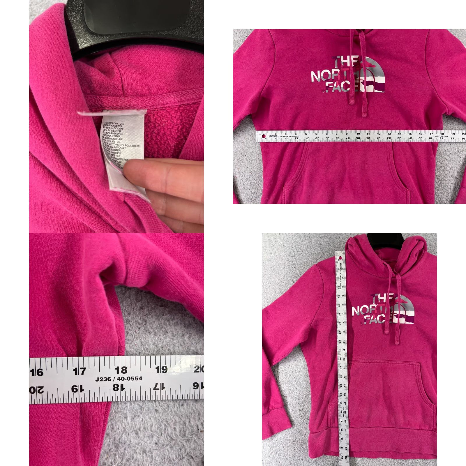 The North Face The North Face Hoodie Womens M Pink Pullover Cotton Blend Pocket Logo Crew Neck Sweatshirt Size M / US 6-8 / IT 42-44 - 8 Thumbnail