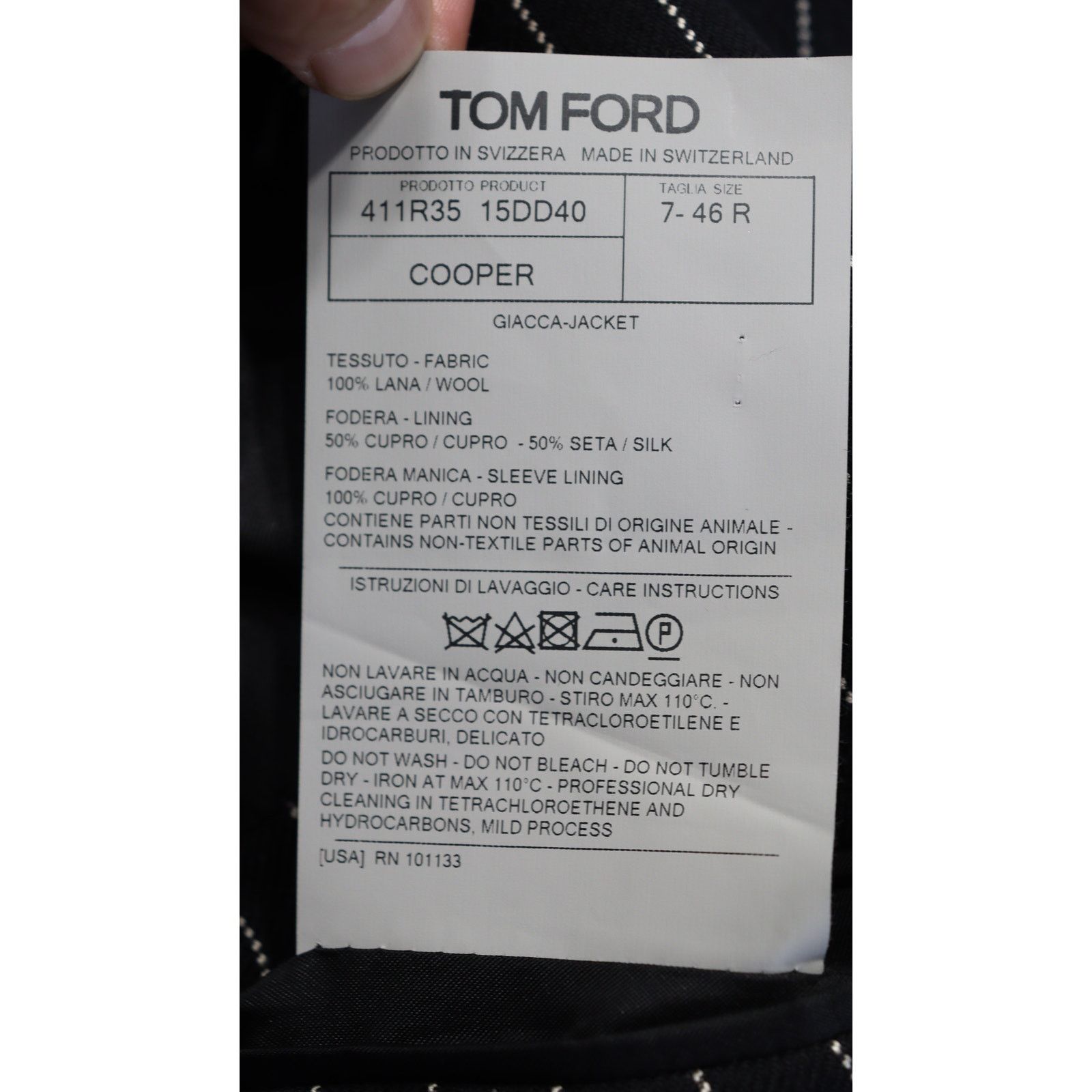 Tom Ford o1rshd1 Cooper Stripe Blazer Jacket in Black/White Size US S / EU 44-46 / 1 - 15 Thumbnail