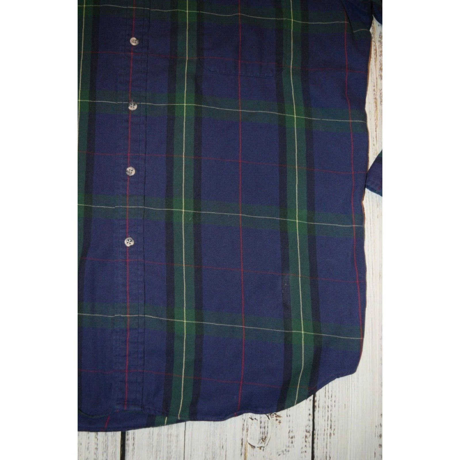 Vintage VINTAGE L.L. Bean INDIGO Plaid SHIRT Mens Large Long Sleeve Button-Down Flannel Cotton Blend Rangeley USA Size US L / EU 52-54 / 3 - 2 Thumbnail
