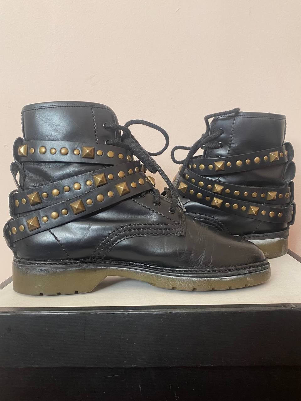 See by Chloe See by Chloé Avant garde Leather Studded Accent Combat Boots Size US 7 / IT 37 - 12 Thumbnail