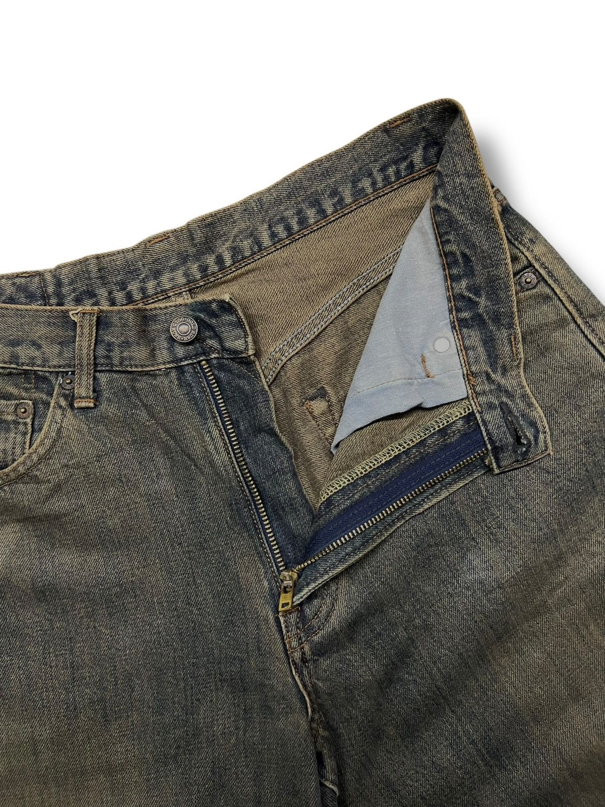 Japanese Brand Baggy Vintage Gold Rush - Faded Mud Wash Jeans Size US 32 / EU 48 - 9 Thumbnail