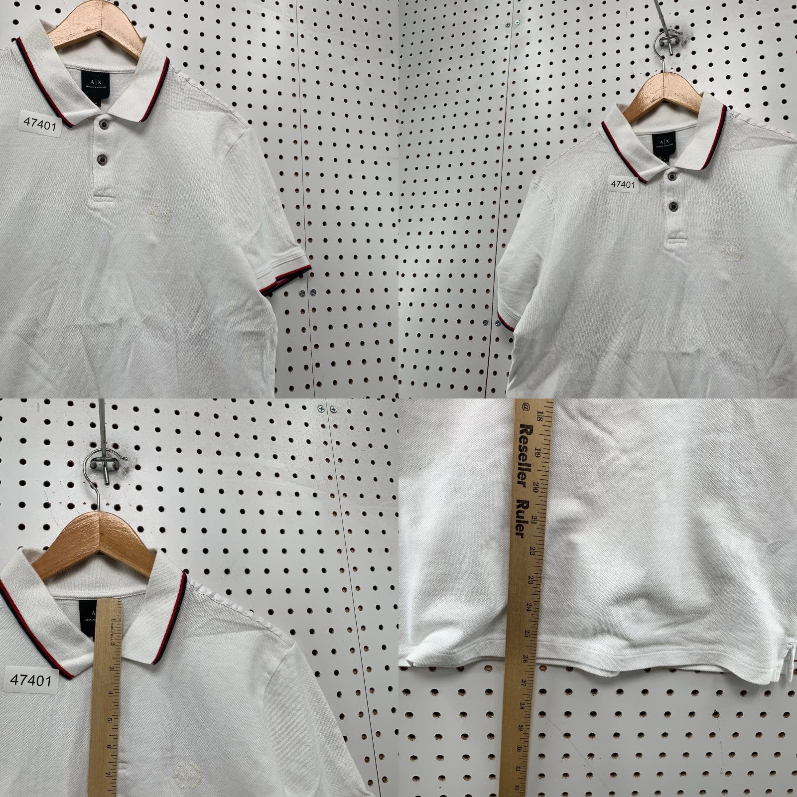 Armani Exchange Armani Exchange Polo Shirt Mens XL White Designer Preppy Collared School Work Shirt Size US XL / EU 56 / 4 - 8 Thumbnail