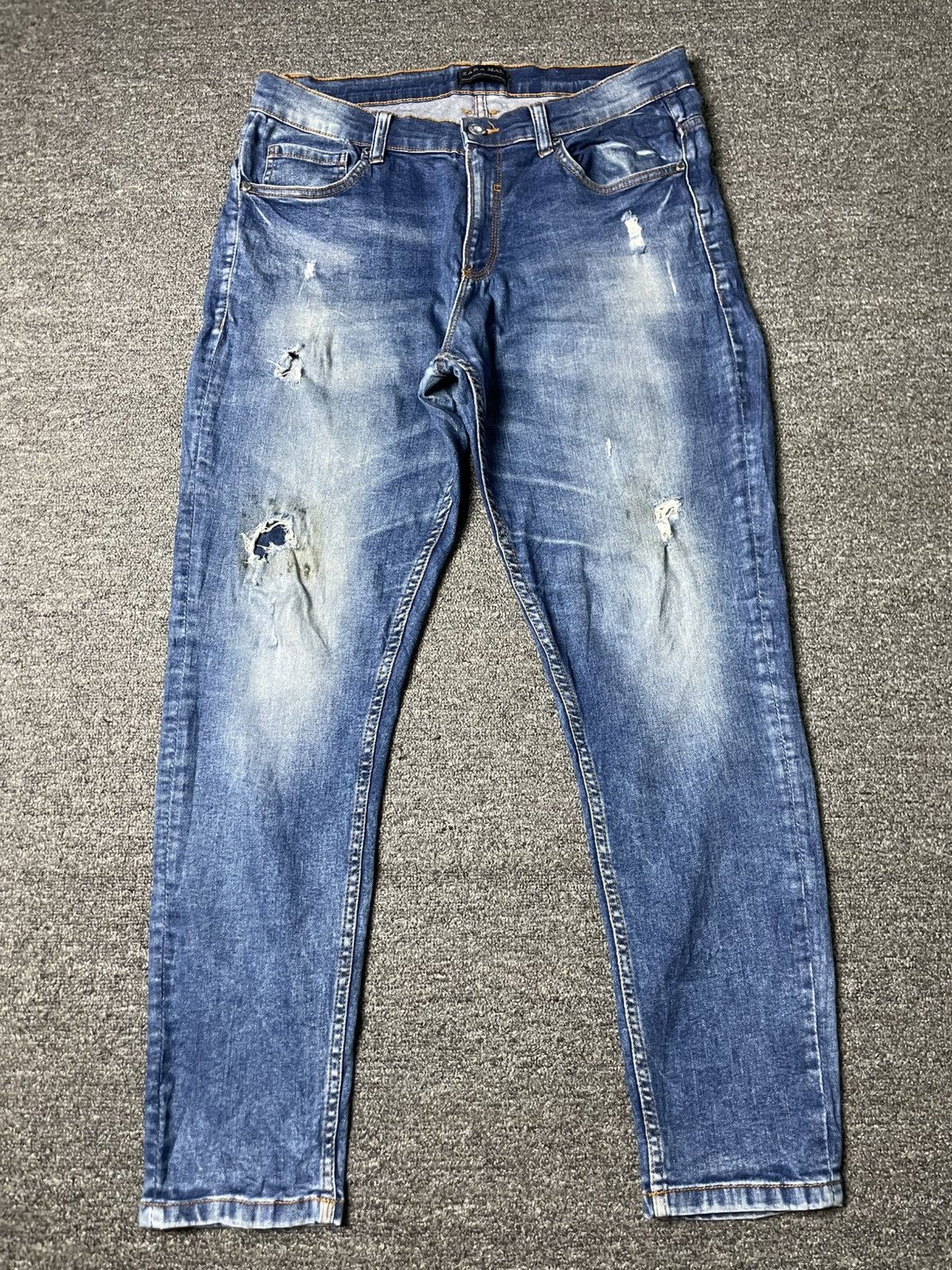 Designer × Vintage × Zara Vintage ZARA Men’s Ripped Jeans (91) Size US 33 - 1 Thumbnail