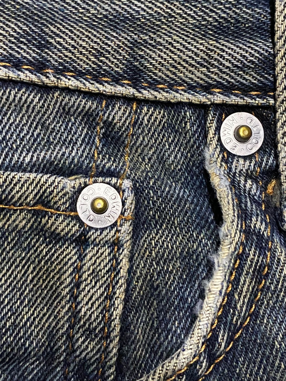 Japanese Brand Vintage Edwin E603R Japan Mud Wash Distressed Loose Jeans Size US 30 / EU 46 - 8 Thumbnail