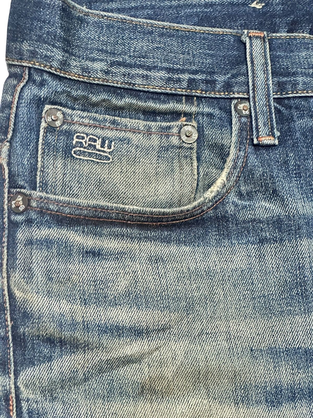 G-Star G-Star Raw 3301 Slim Fit Denim Jeans Vintage Faded Mud Wash Size US 34 / EU 50 - 6 Thumbnail