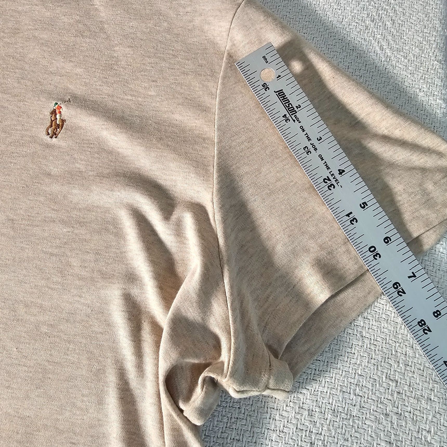 Ralph Lauren VINTAGE Ralph Lauren T-Shirt Men 2XL Short Sleeve Crew Neck Solid Cotton Logo Slim Beige Size US XXL / EU 58 / 5 - 7 Thumbnail