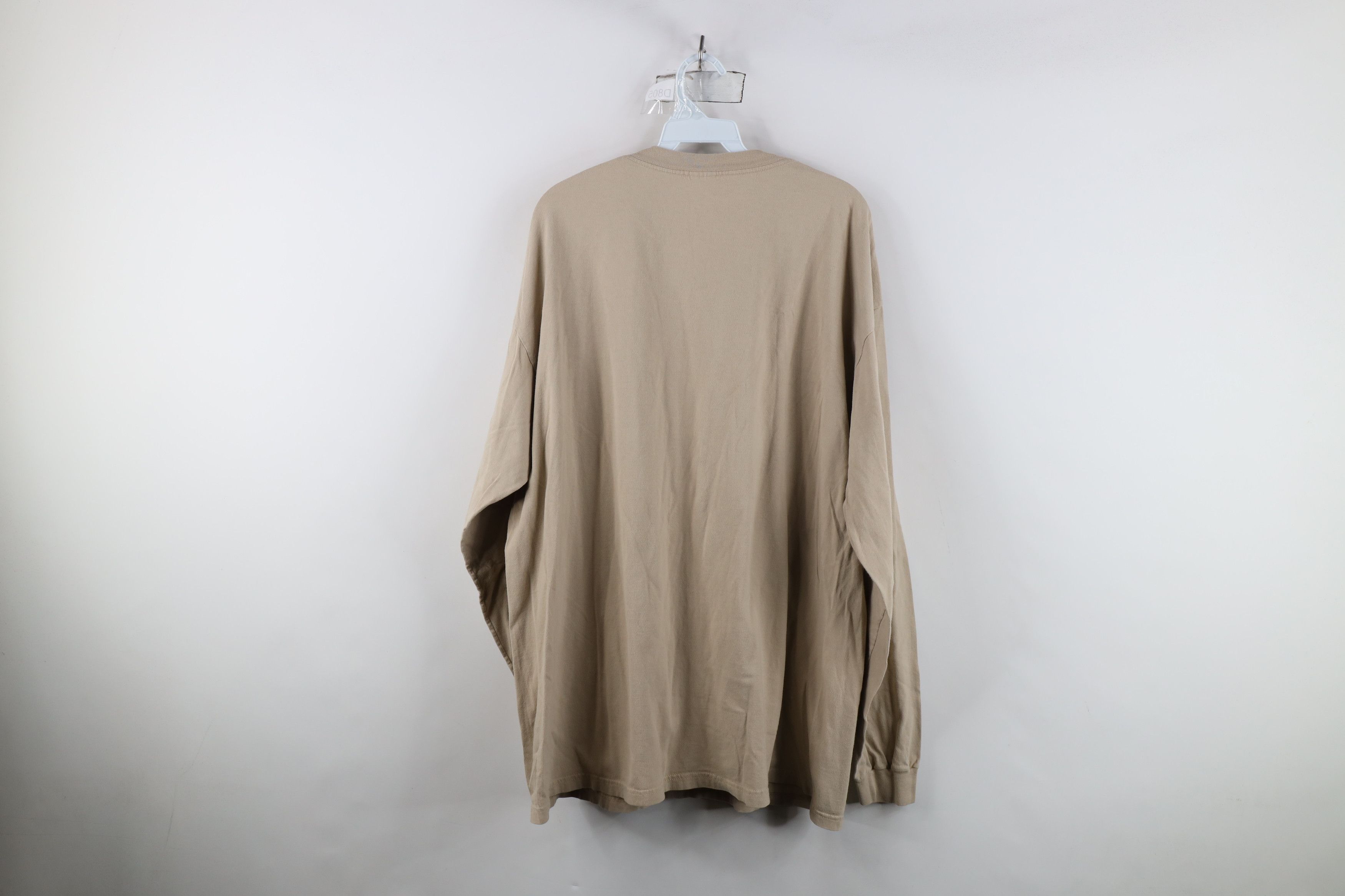 Vintage Vintage 90s Streetwear Long Sleeve T-Shirt Beige Cotton Size US XXL / EU 58 / 5 - 12 Thumbnail