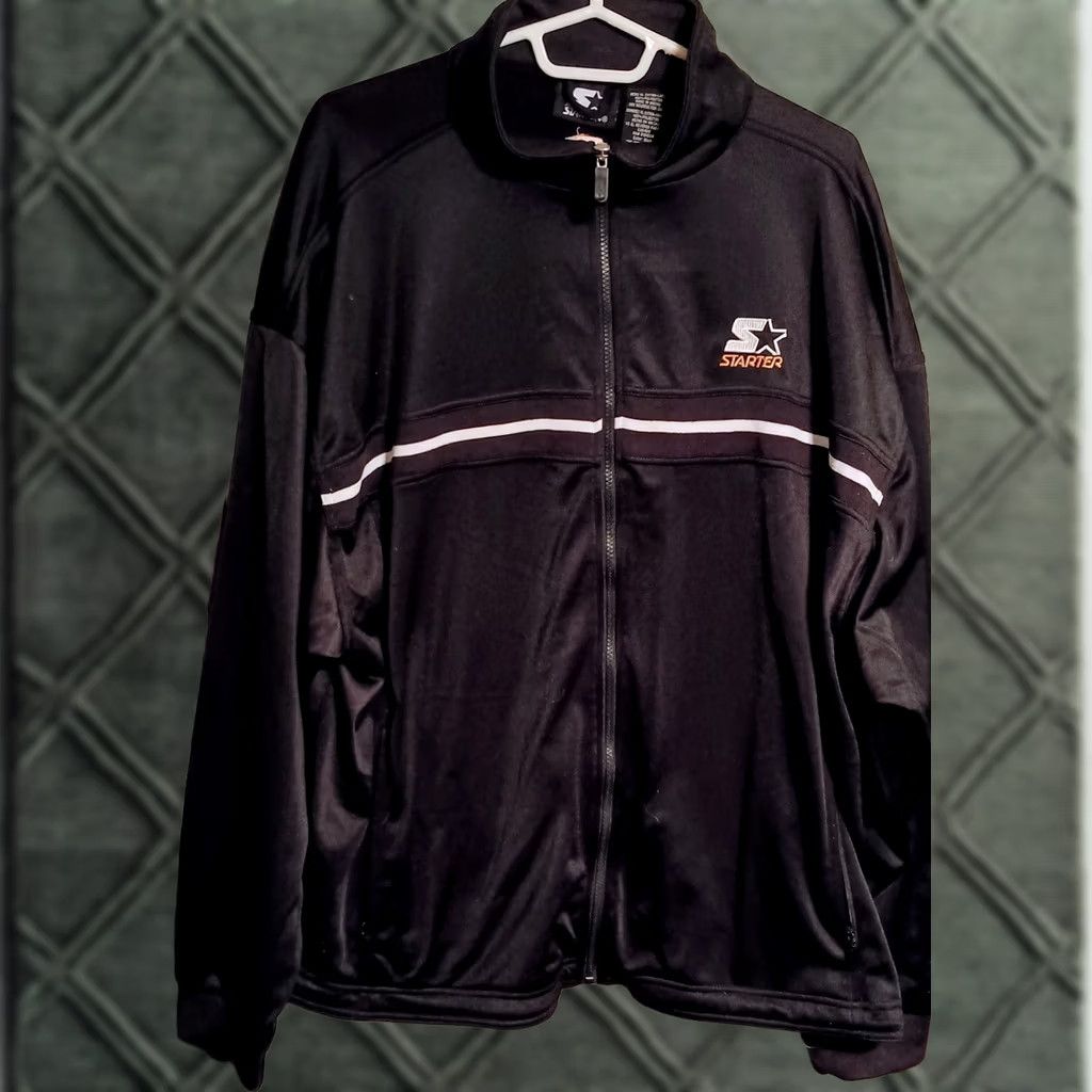 Starter VINTAGE Starter Full Zip Classic Track Jacket Mens XL Black Size US XL / EU 56 / 4 - 1 Thumbnail