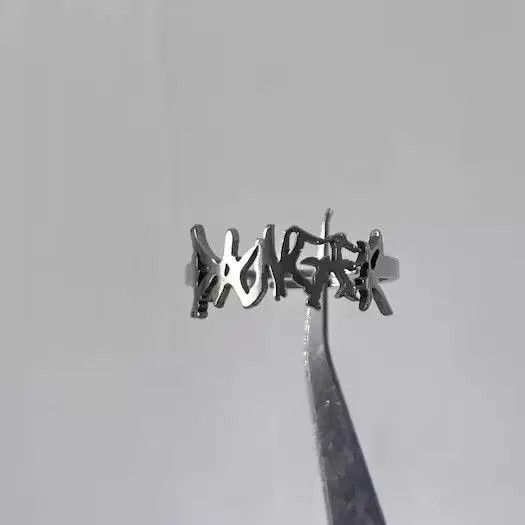 VIBE Danger Ring Spike Graffiti Goth Punk Rock Jewelry Anarchy Size ONE SIZE - 2 Thumbnail