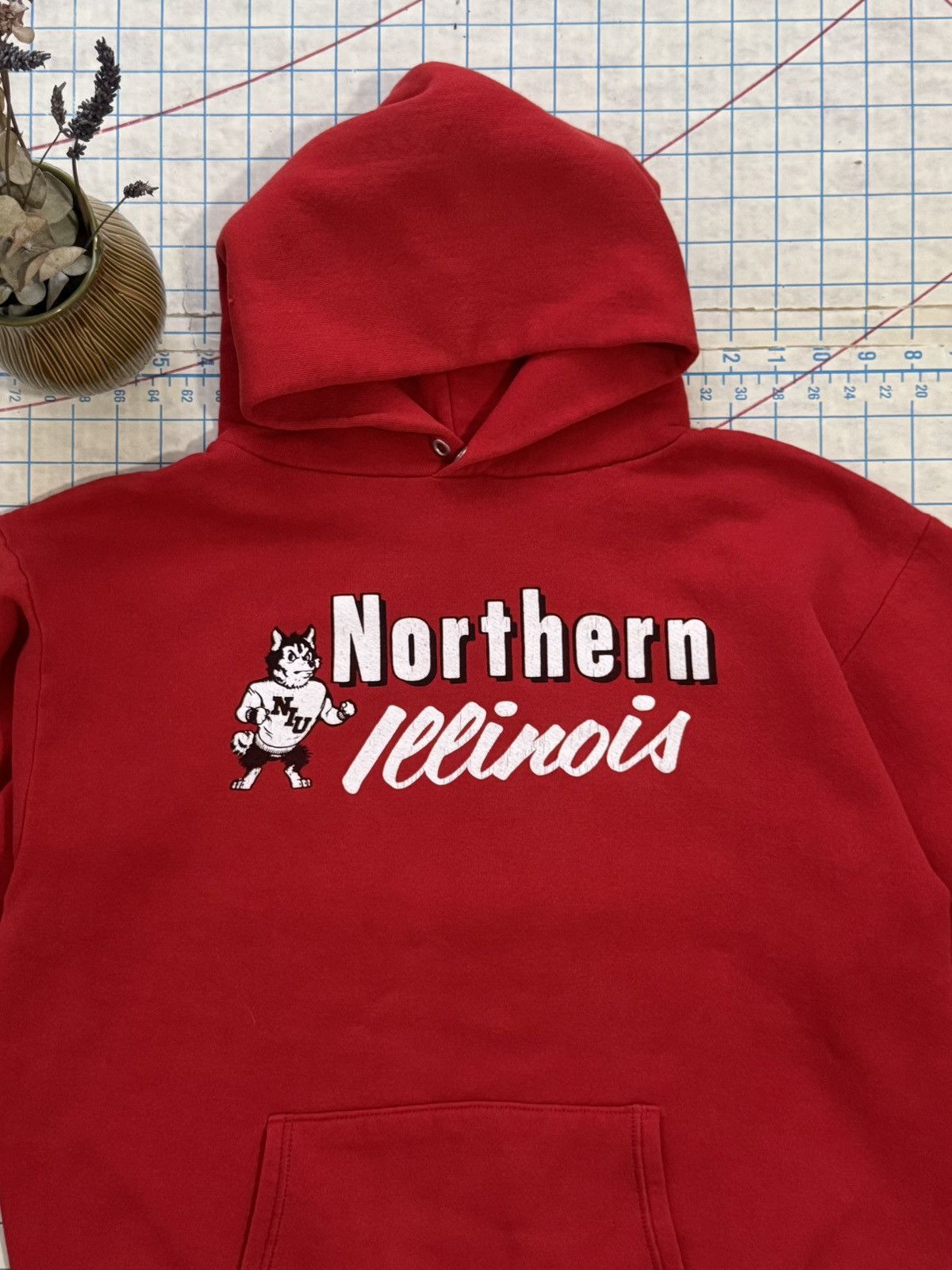 Vintage Vintage Northern Illinois University Hoodie Red Fits Medium Size US L / EU 52-54 / 3 - 4 Thumbnail