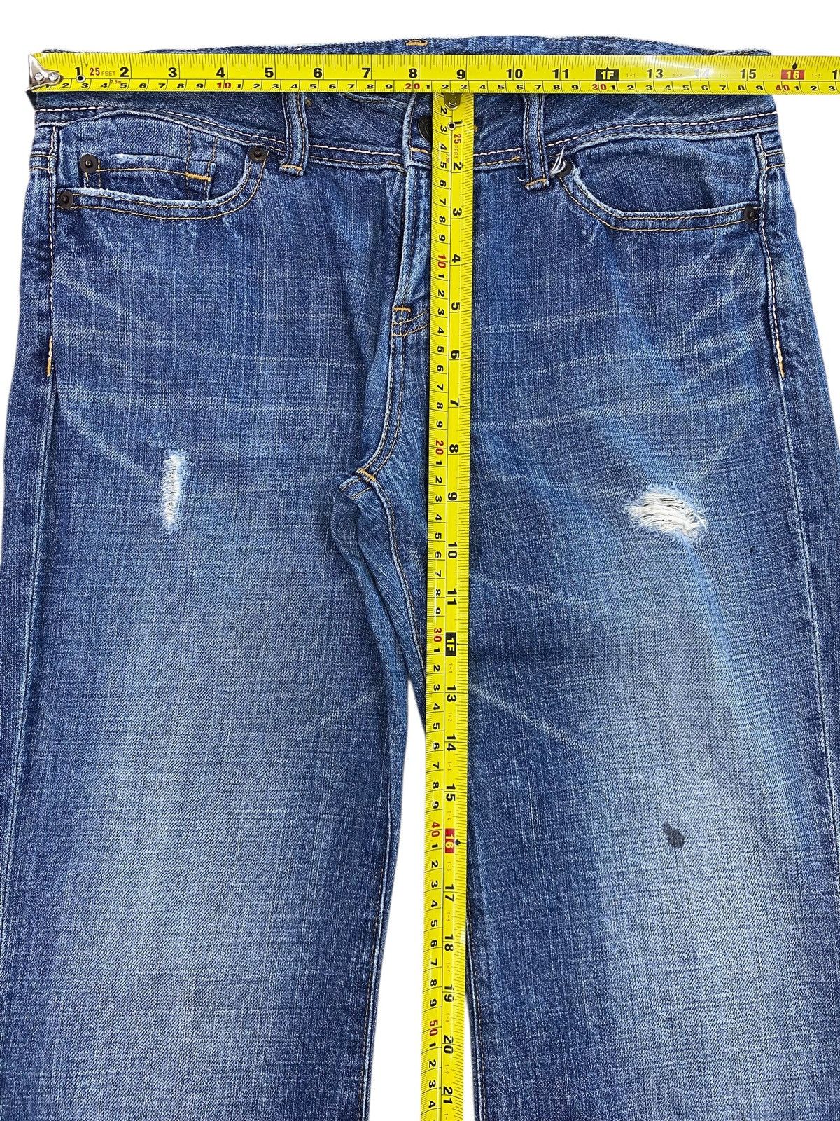 Japanese Brand Japanese Brand Faded Blue Wash Ripped Style Boot Cut Jeans Size US 31 - 6 Thumbnail