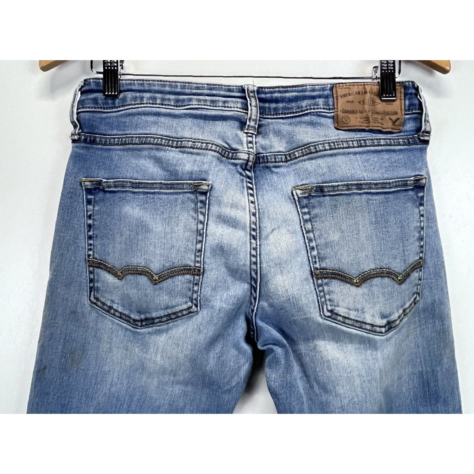 American Eagle Outfitters American Eagle Straight Jeans 29x32 Mens Medium Wash Blue Denim Preppy Size US 29 - 4 Thumbnail