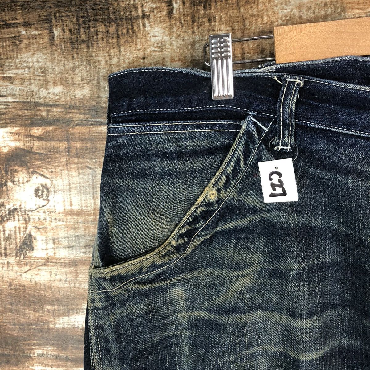 Japanese Brand DL GU Blue faded Denim jeans vintage Pants #C009 Size US 35 - 7 Thumbnail