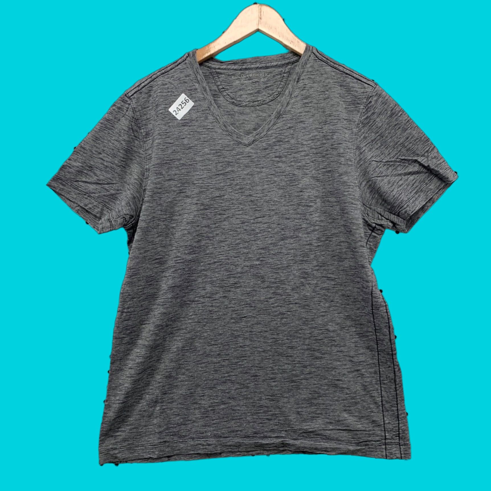 Banana Republic VINTAGE Banana Republic V-Neck Shirt Gray Micro Striped Regular Fit Mens Medium Size US M / EU 48-50 / 2 - 1 Thumbnail