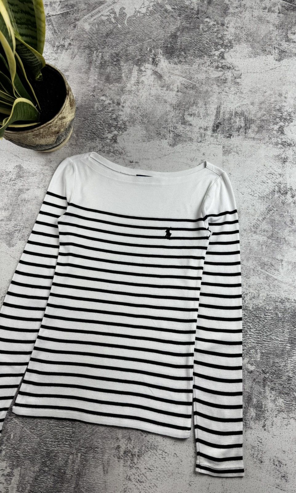 Polo Ralph Lauren × Vintage Polo Ralph Lauren Striped Boat Neck Longsleeve Sweatshirt Size XS / US 0-2 / IT 36-38 - 3 Thumbnail