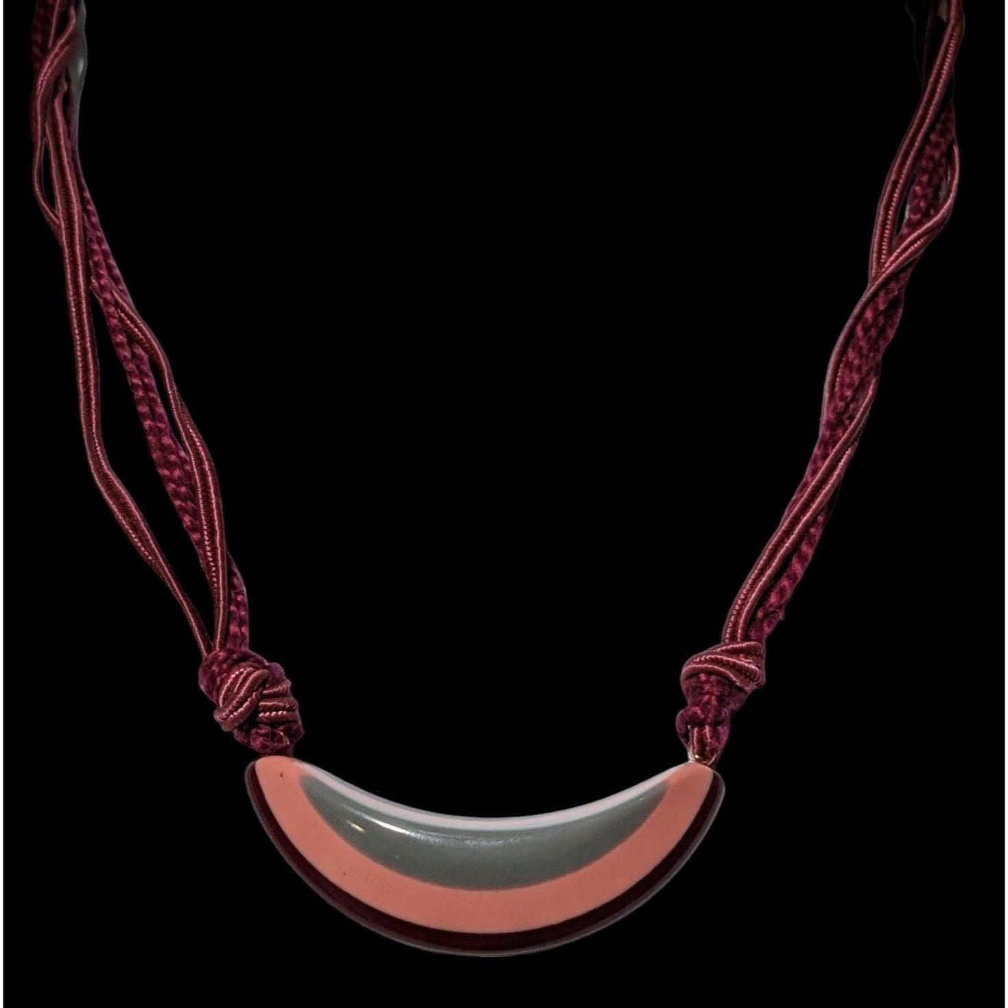Other Vintage Lucite Pink And Grey Pendant Necklace Size ONE SIZE - 2 Thumbnail