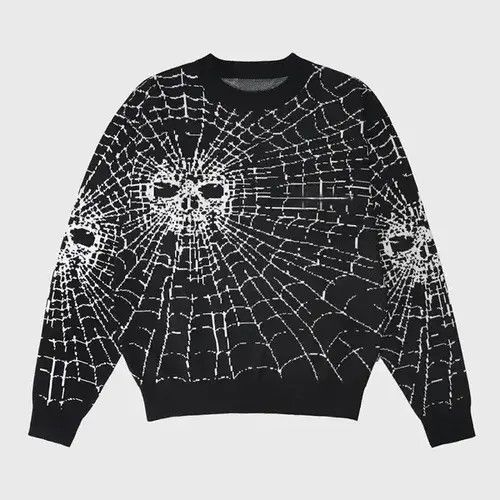 Japanese Brand × Vintage Spider Web Skull Pattern Sweater Size US L / EU 52-54 / 3 - 1 Thumbnail