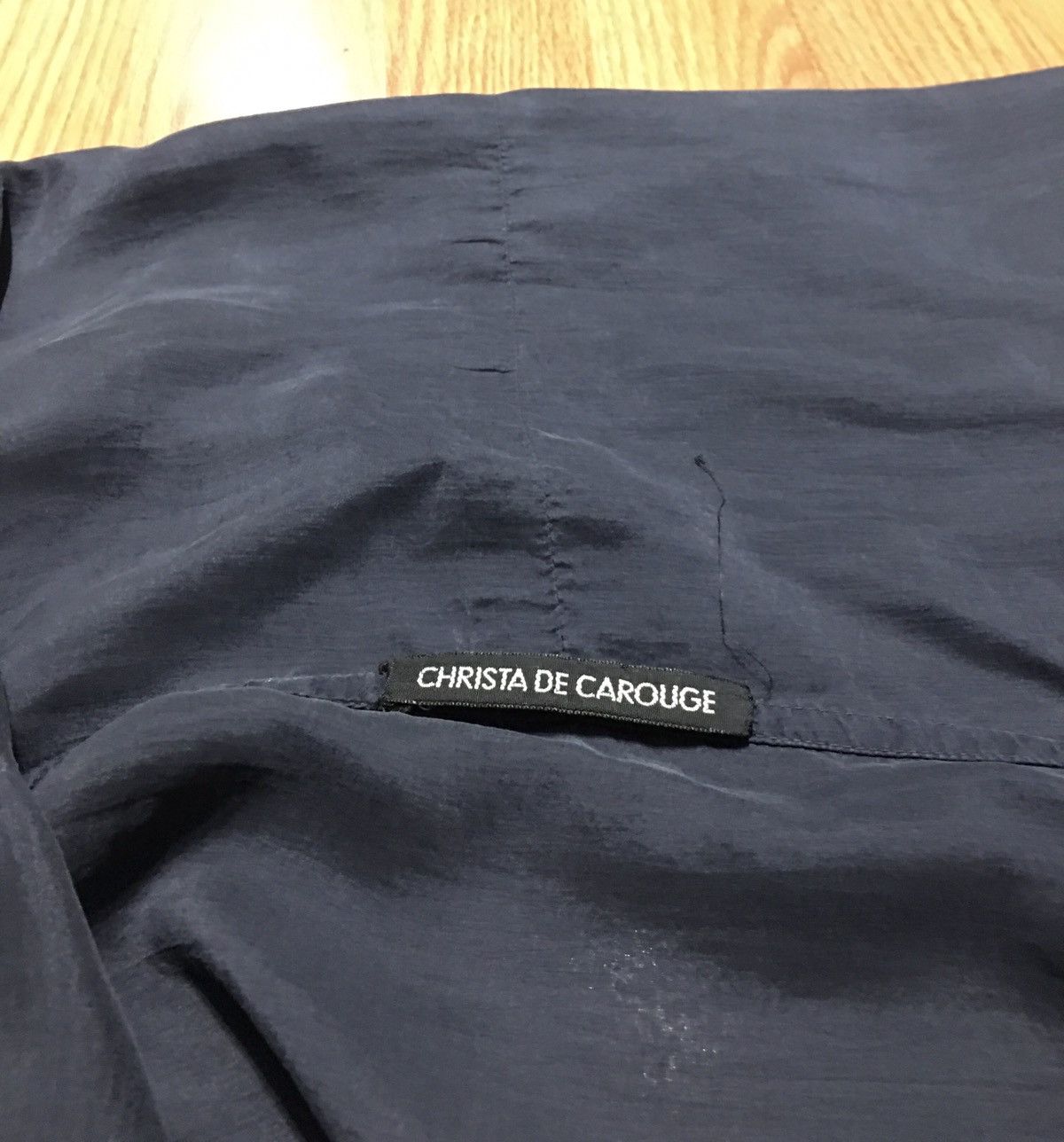 Designer Christa De Carouge Blue Silk Blouse Jacket Oversized Size ONE SIZE - 7 Thumbnail
