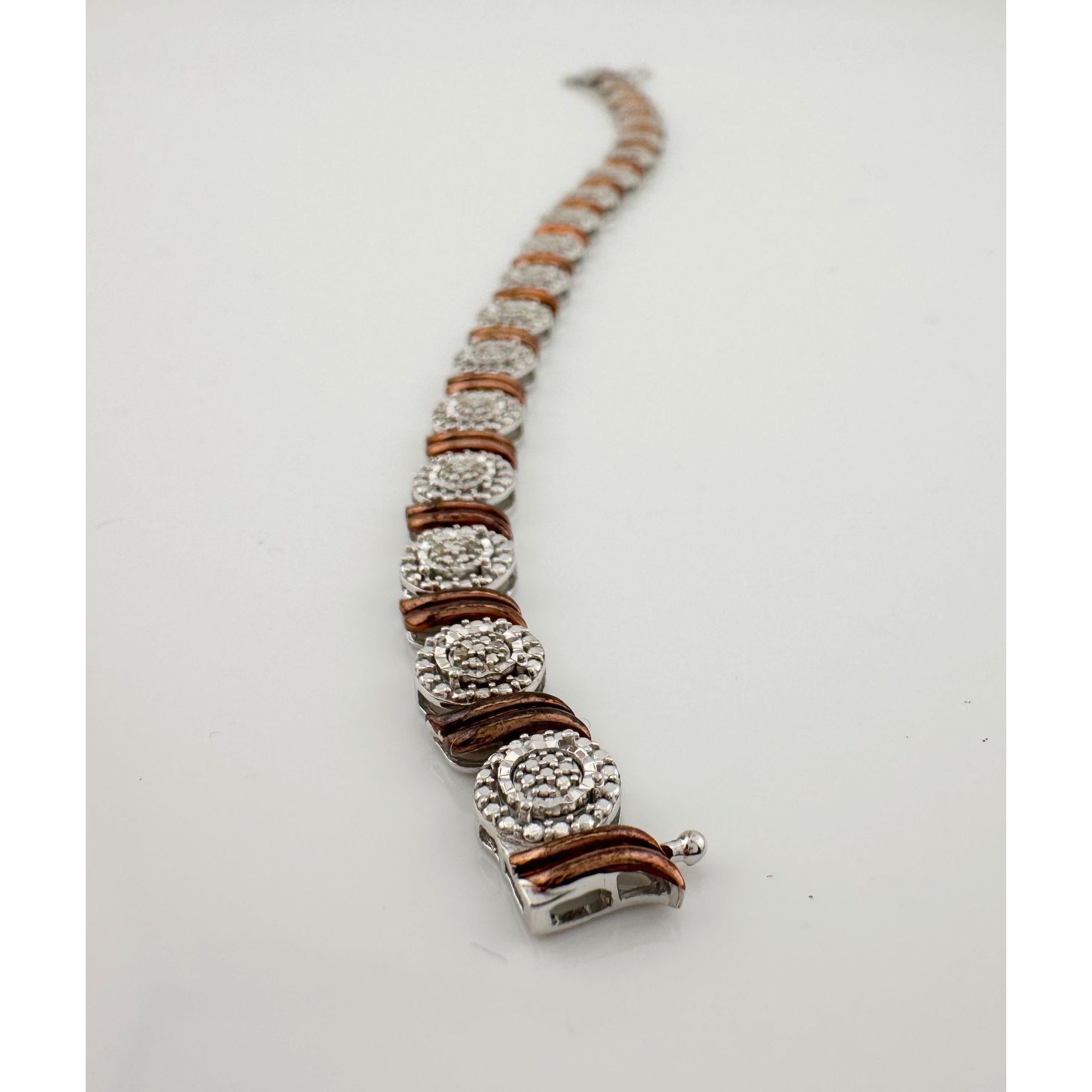 Other Beautiful Rose Gold Overlaying Sterling Diamond Bracelet Size ONE SIZE - 5 Thumbnail