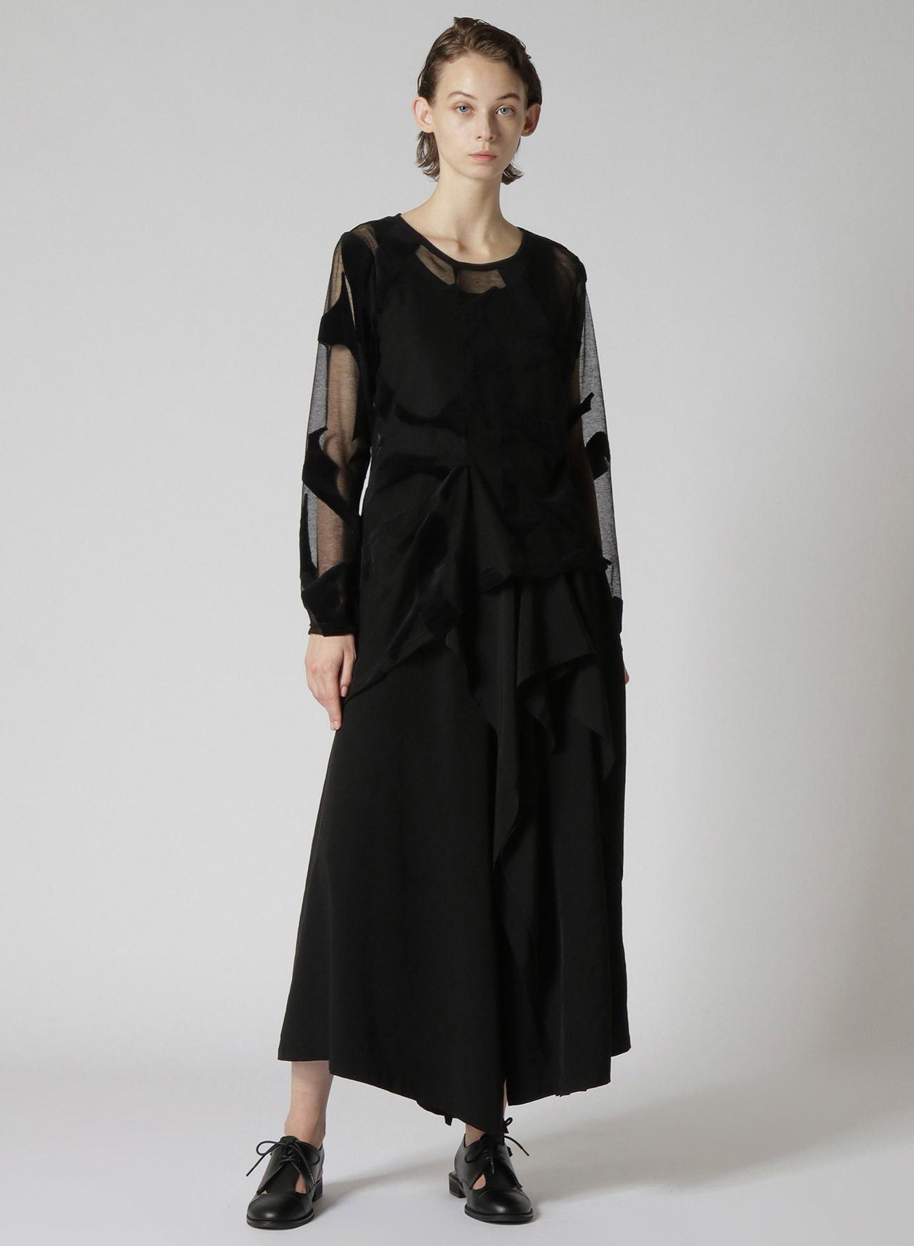 Yohji Yamamoto Y's Yohji Yamamoto - CREPE de CHINE RUFFLE PANTS Size 24" / US 00 / IT 34 - 8 Thumbnail