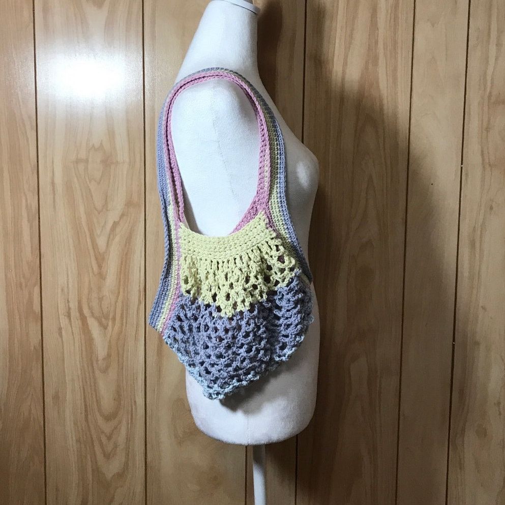 Handmade NWT Eco-Friendly Crochet Handmade Reusable Market Tote Size ONE SIZE - 1 Thumbnail