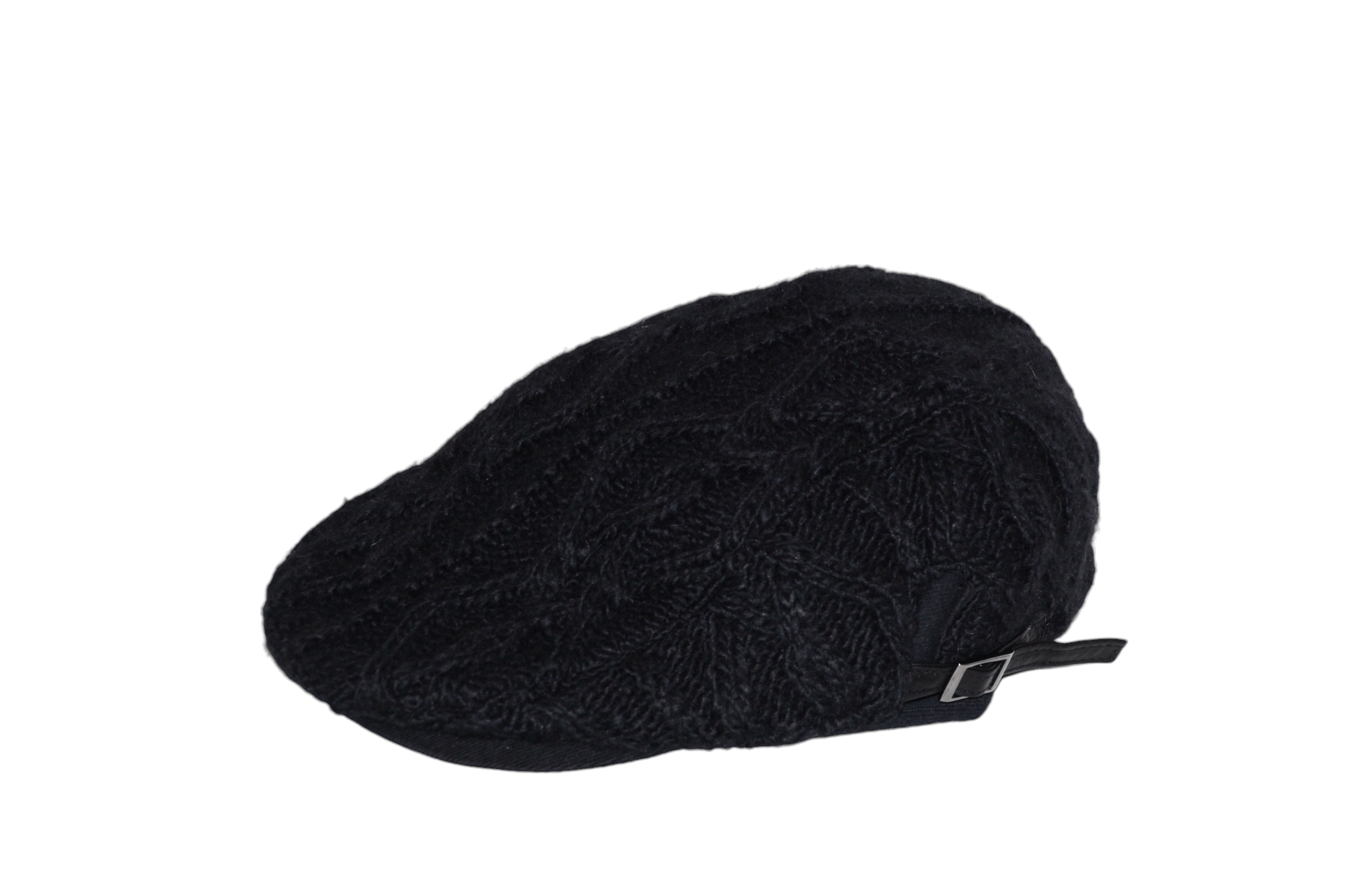 Danier Danier Black Noir Wool Blend Chunky Crochet Knit Flat Cap Size ONE SIZE - 6 Thumbnail