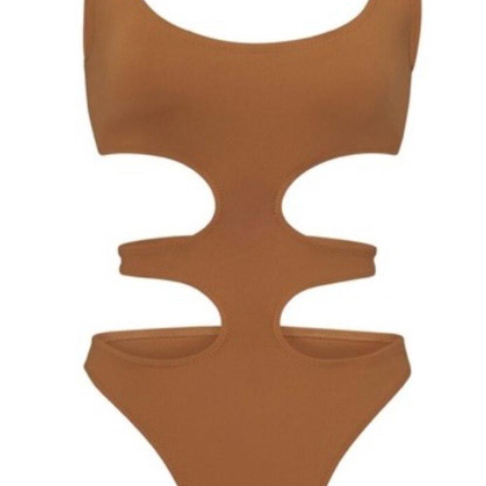 Designer CT164b NWT Skims Tank Monokini in Caramel 2X Size ONE SIZE - 2 Thumbnail
