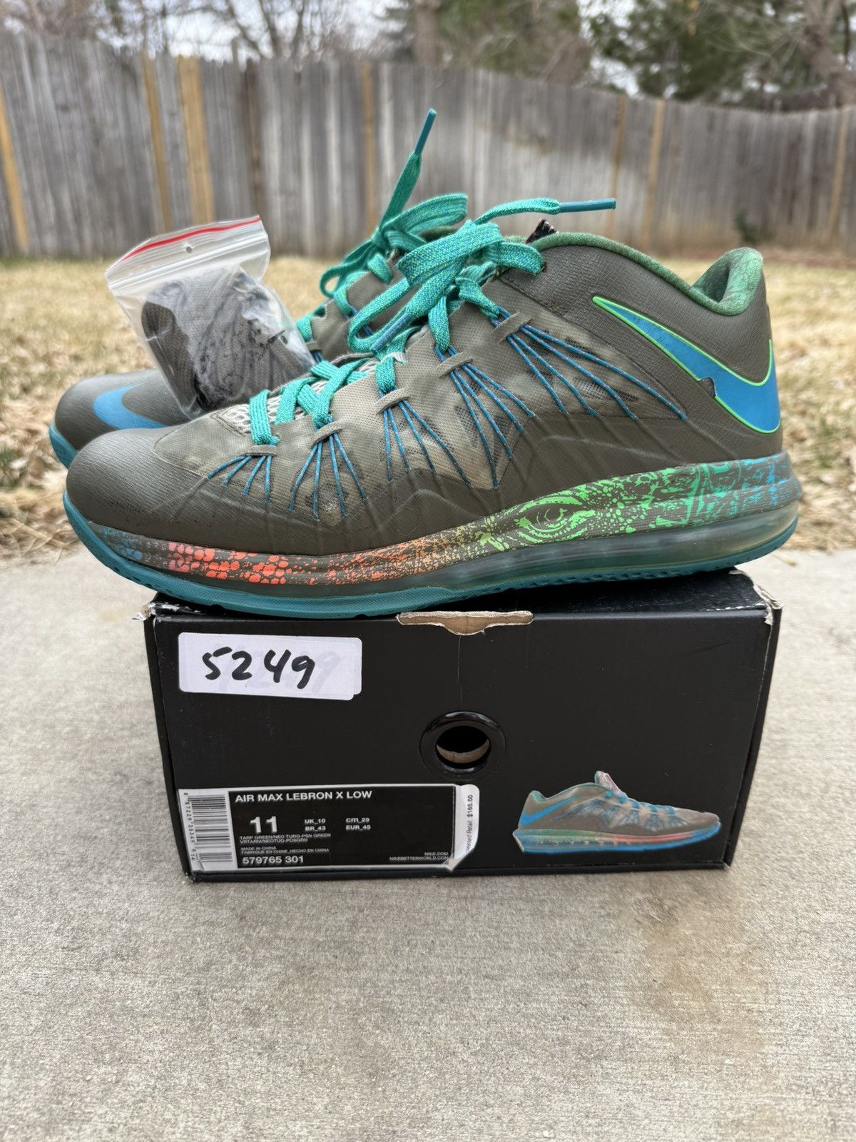 Nike AIR MAX LEBRON X LOW SWAMP THING 2013 Size US 11 / EU 44 - 1 Thumbnail