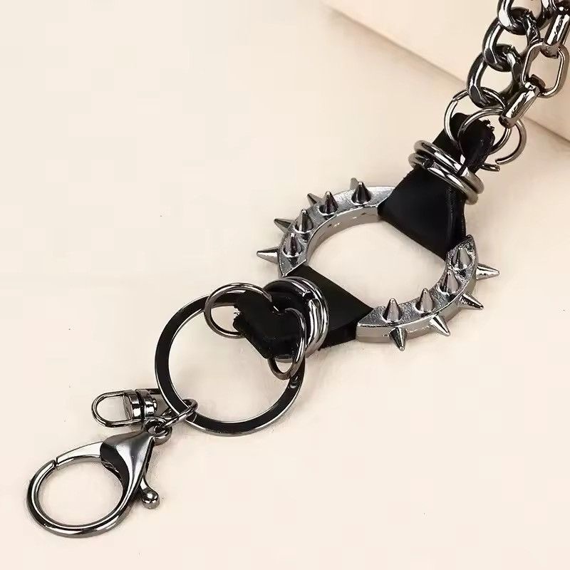 Jewelry Punk Spike Double Pant Chains Size ONE SIZE - 5 Thumbnail