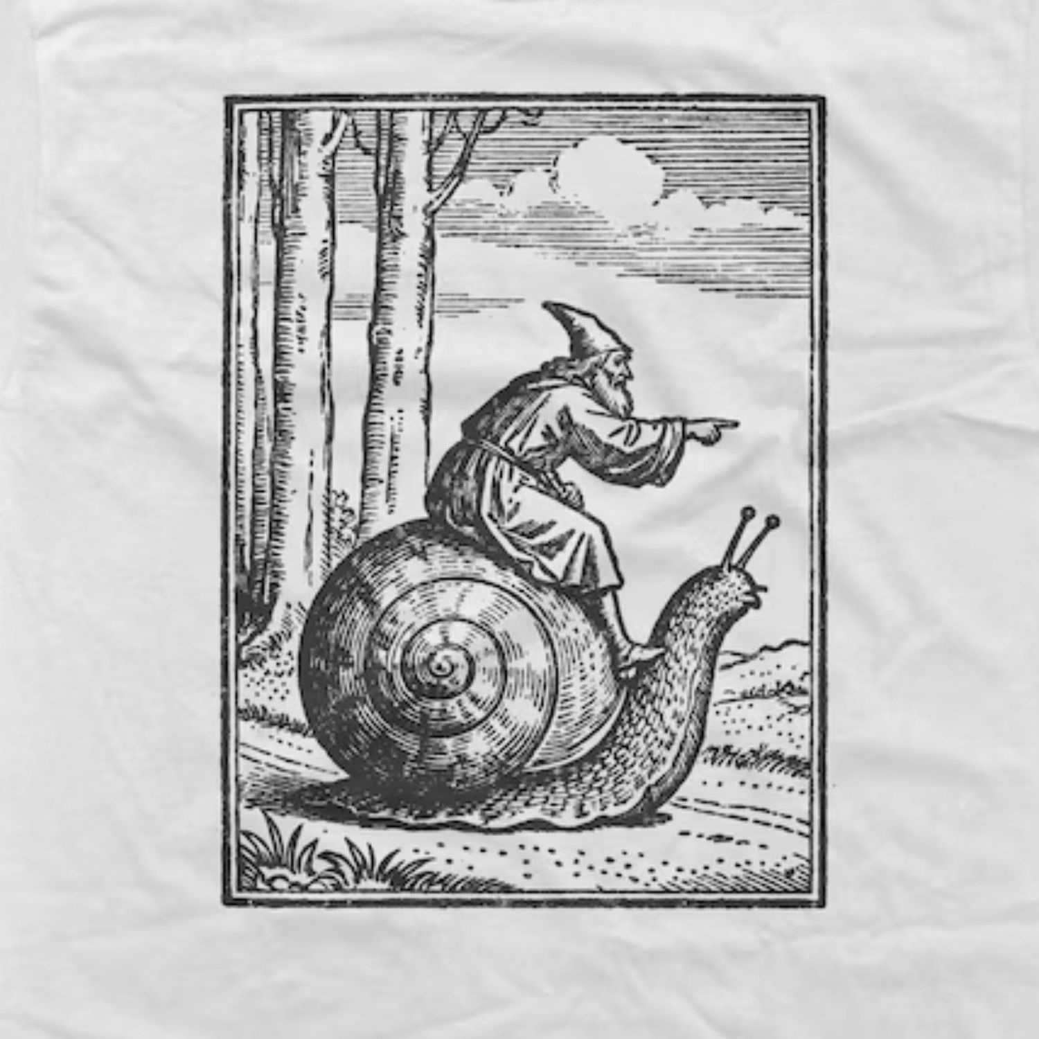 Japanese Brand Retro Medieval Snail Rider T-Shirt, Vintage Fantasy 90s Tee Size US L / EU 52-54 / 3 - 2 Thumbnail