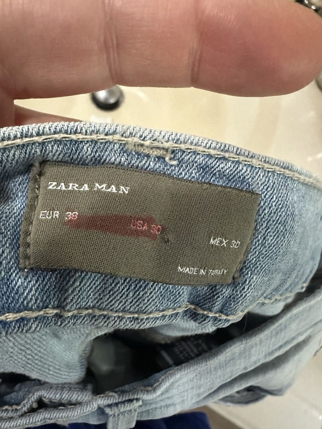 Zara Zara Embellished Skinny Stretch Jean Sparkle Lt Blue Denim S Size US 30 / EU 46 - 3 Thumbnail