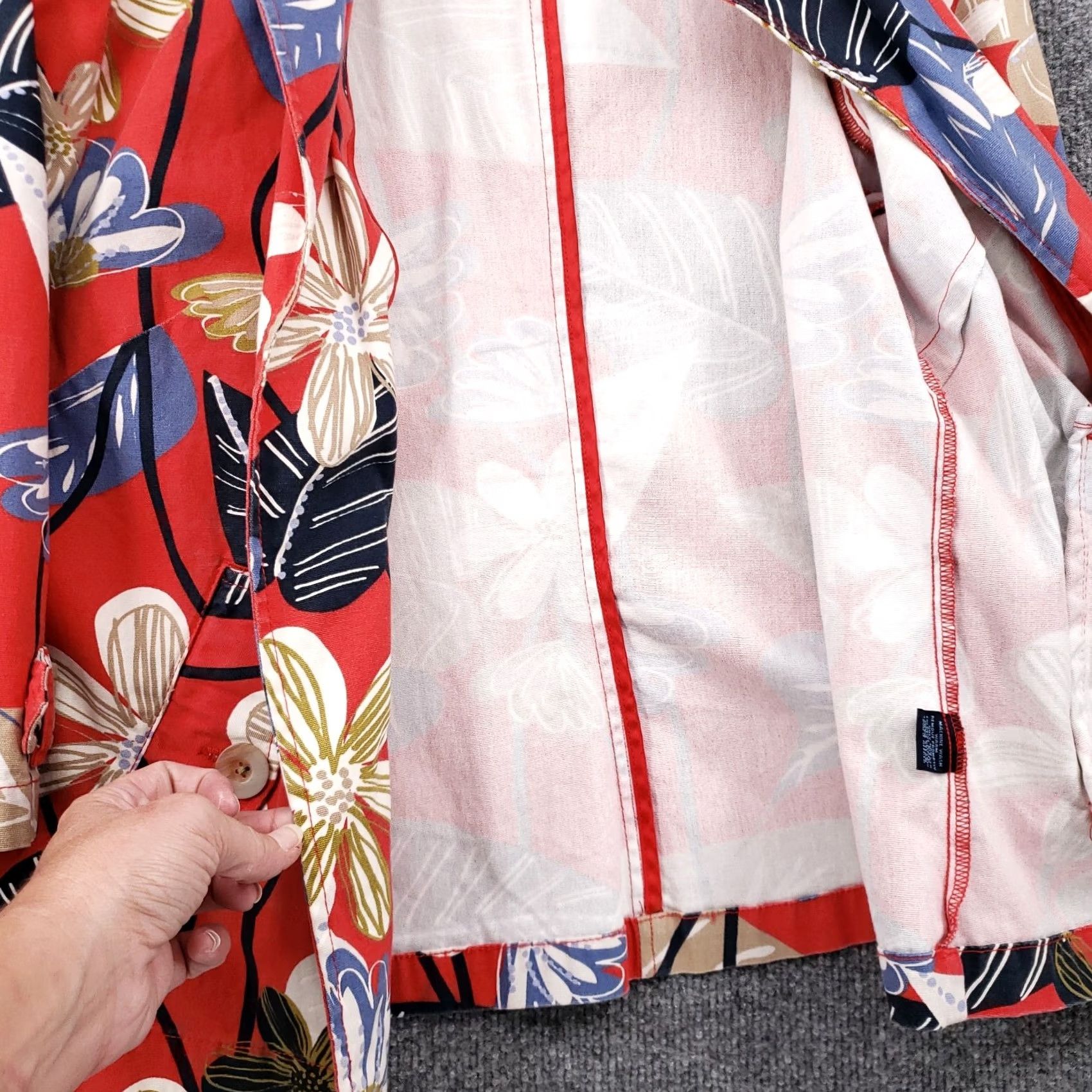Vintage Westbound Jacket Womens L Large Red Basic Floral 3/4 Sleeves Cotton Blend Size L / US 10 / IT 46 - 7 Thumbnail