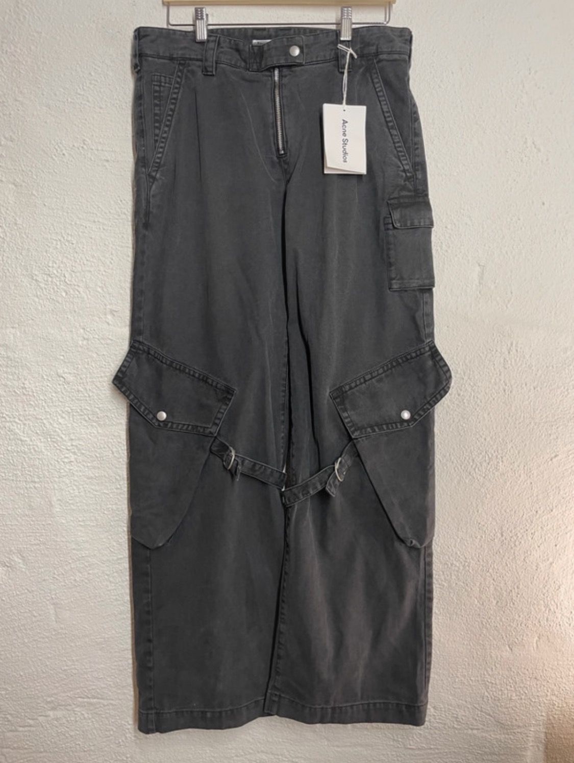 Pre-owned Acne Studios X Avant Garde Acne Studios Flared Cotton Canvas Cargo Trousers Pants In Black