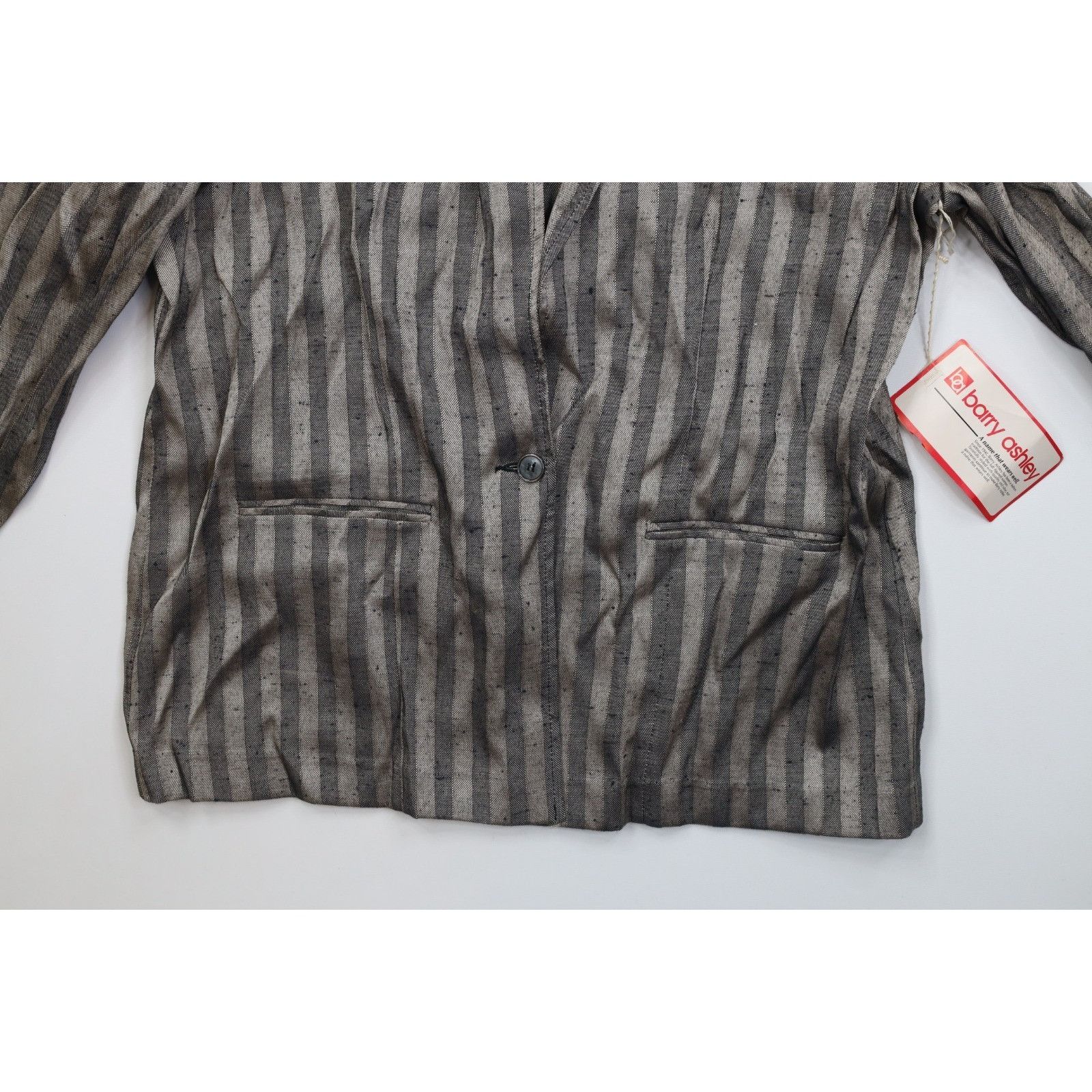 Vintage Deadstock Vintage 70s Rayon Gabardine Striped 2 Piece Suit Size 3XL / US 20-22 - 5 Thumbnail