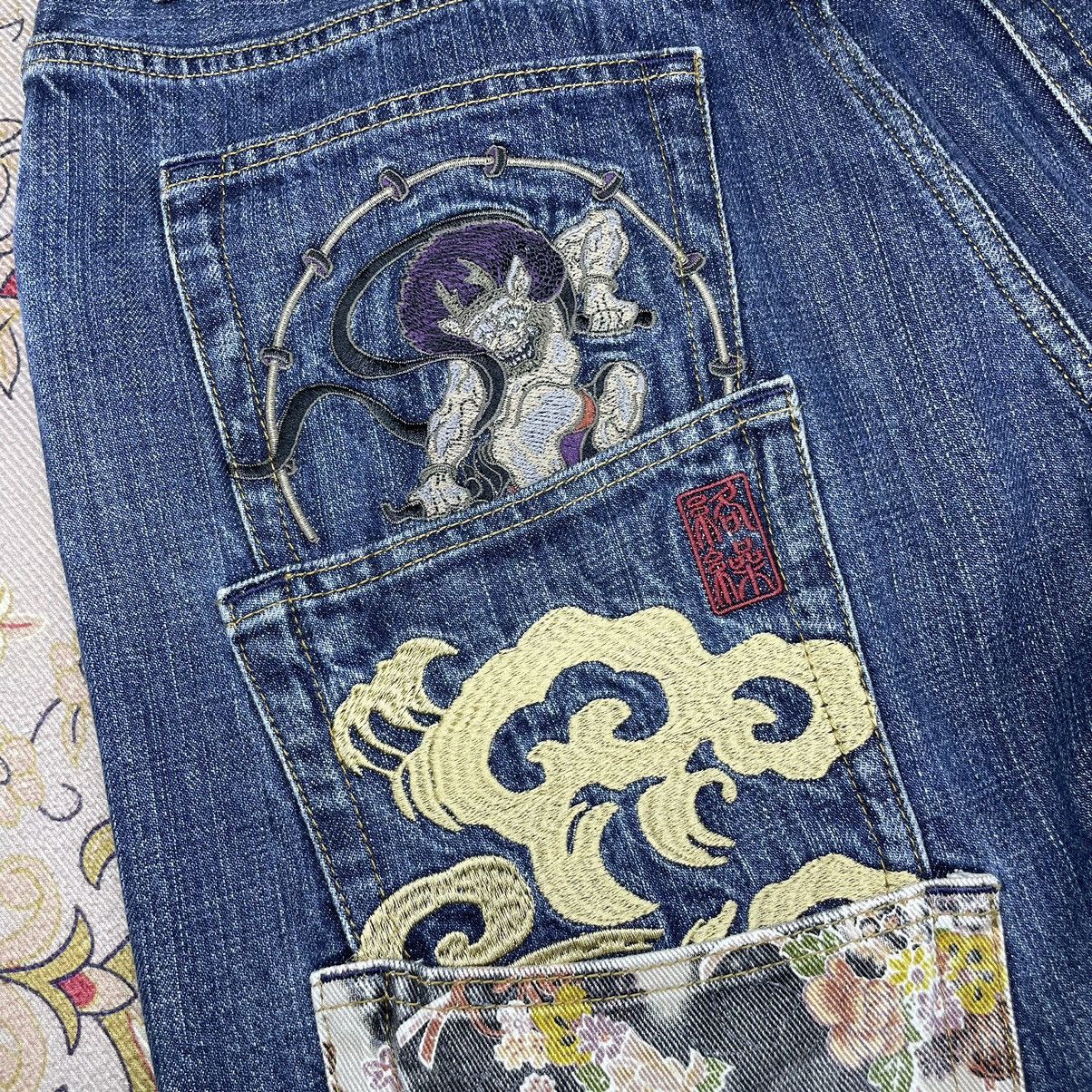 Hysteric Glamour A42 Vintage KaraKuri Japan Multi Pocket Genis Embroidered Size US 35 - 9 Thumbnail
