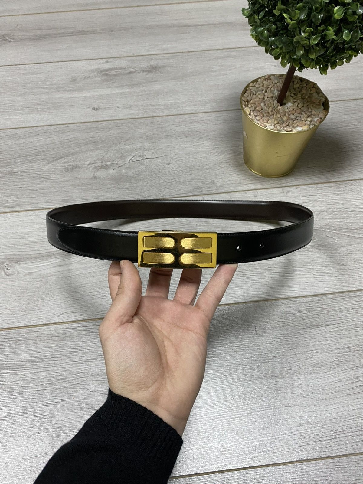 Bally Bally BB logo leather belt big buckle Size ONE SIZE - 1 Thumbnail