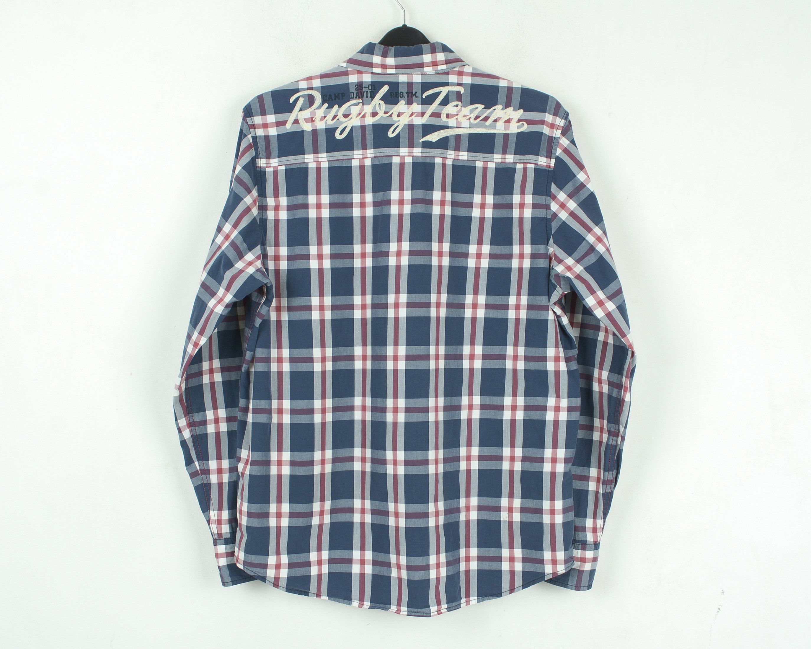 Camp David Button Up Shirt NZ Wellington Rugby Check Plaid Embroidered Size US L / EU 52-54 / 3 - 8 Thumbnail