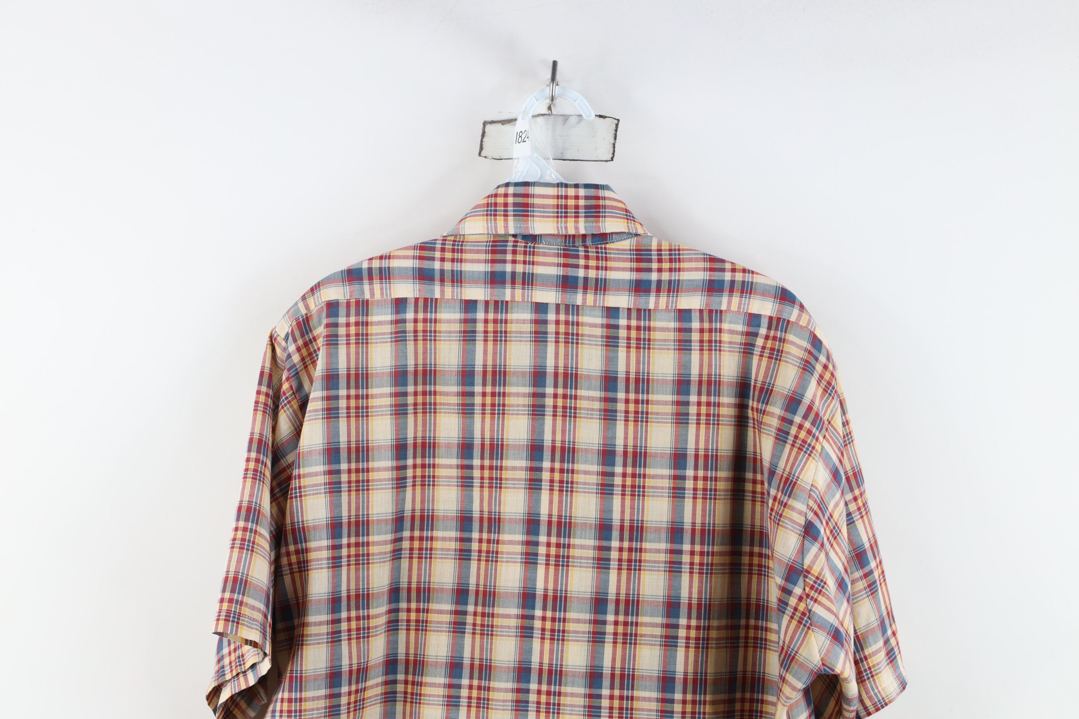 Vintage Vintage 70s Streetwear Plaid Short Sleeve Button Shirt Size US L / EU 52-54 / 3 - 9 Thumbnail