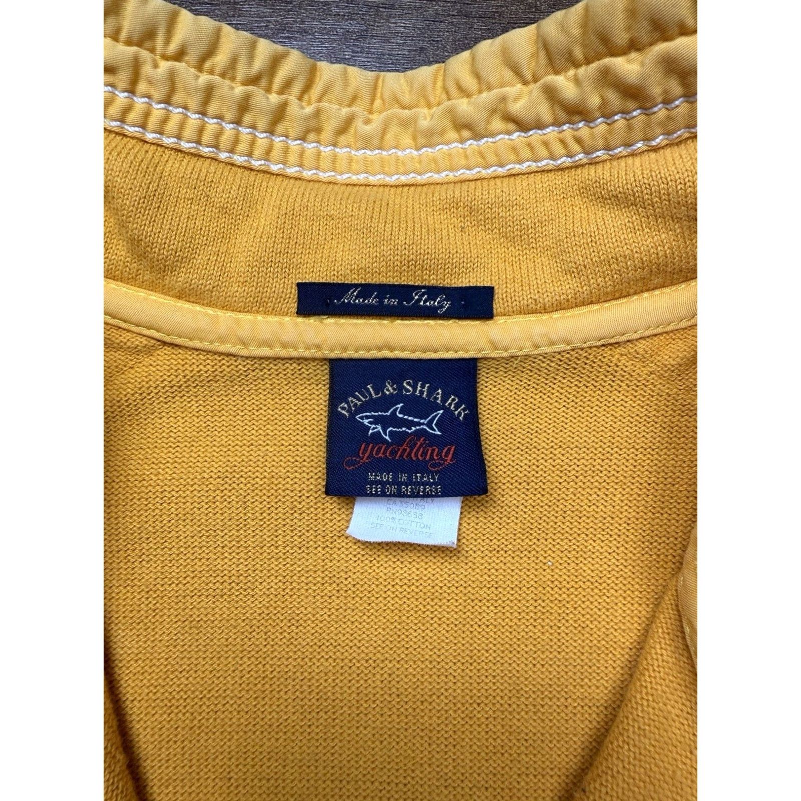 Paul & Shark Paul & Shark Yachting Sweater 1/4 Quarter Zip Yellow 100% Cotton Mens LT LT - READ Size US L / EU 52-54 / 3 - 5 Thumbnail