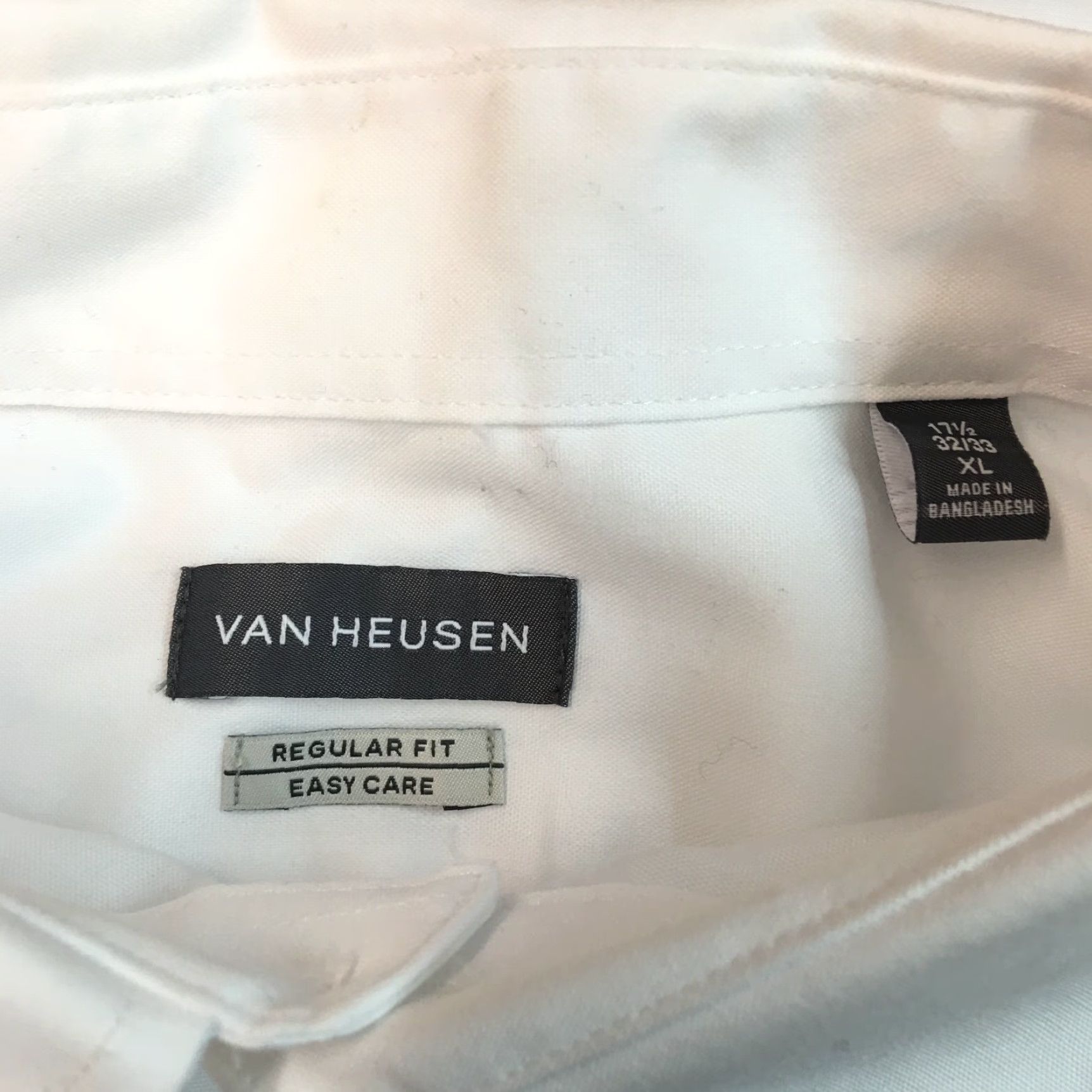 Van Heusen VINTAGE? No. Van Heusen Mens Dress Shirt White XL Regular Long Sleeve Button-Down - Collared, 100% Cotton/Blended, White, Classic Fit, Men's Shirt Size 46R - 3 Thumbnail