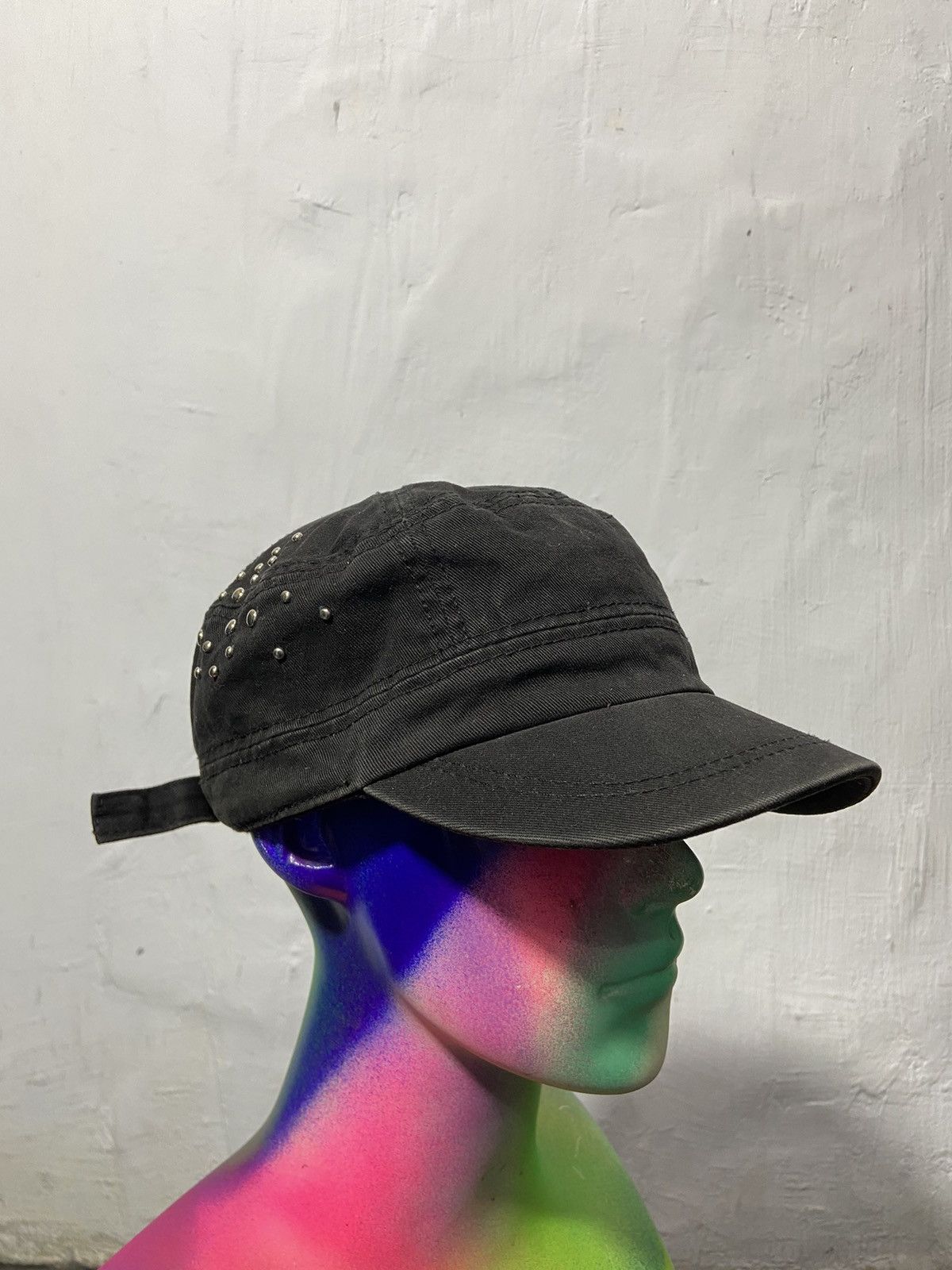 Japanese Brand Vintage Cadet Hat Punk Studded Poem Y2K Style Size ONE SIZE - 3 Thumbnail