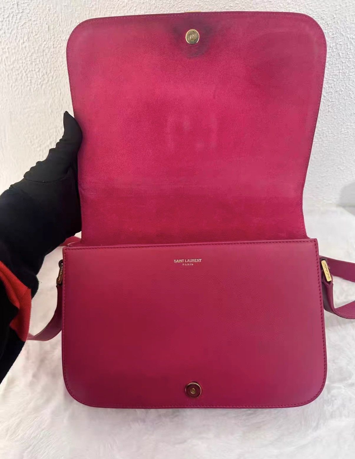 Yves Saint Laurent YSL Chyc fuchsia Y-lock crossbody & shoulder bag J38 Size ONE SIZE - 8 Thumbnail