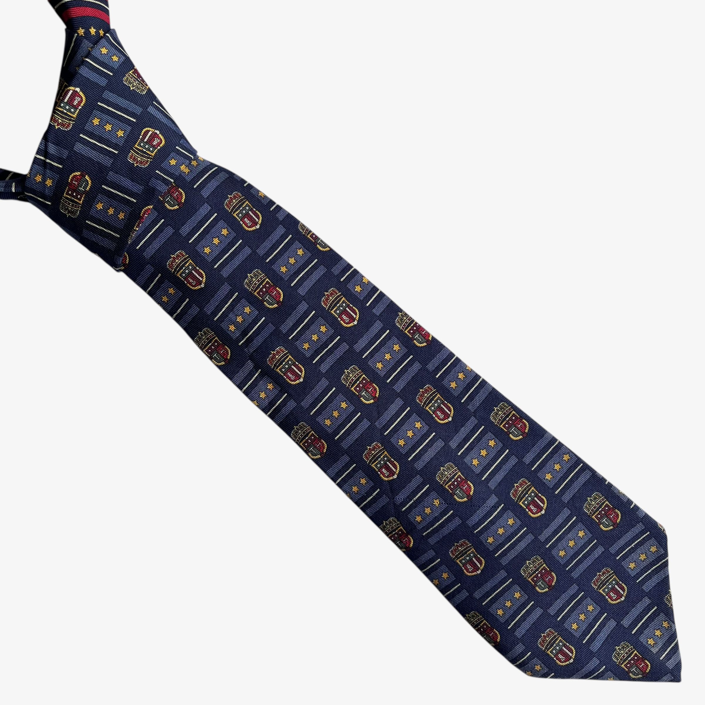 Tommy Hilfiger Vintage 90s Tommy Hilfiger Geometric Crest & Star Silk Tie Size ONE SIZE - 1 Thumbnail