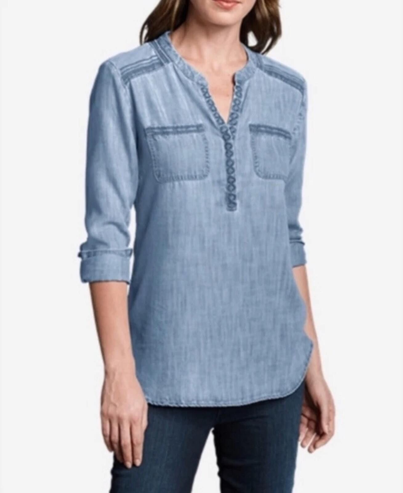 Eddie Bauer Eddie Bauer Tranquil Tencel Denim Women's Popover Tunic 2X Size XXL / US 16-18 / IT 52-54 - 1 Thumbnail