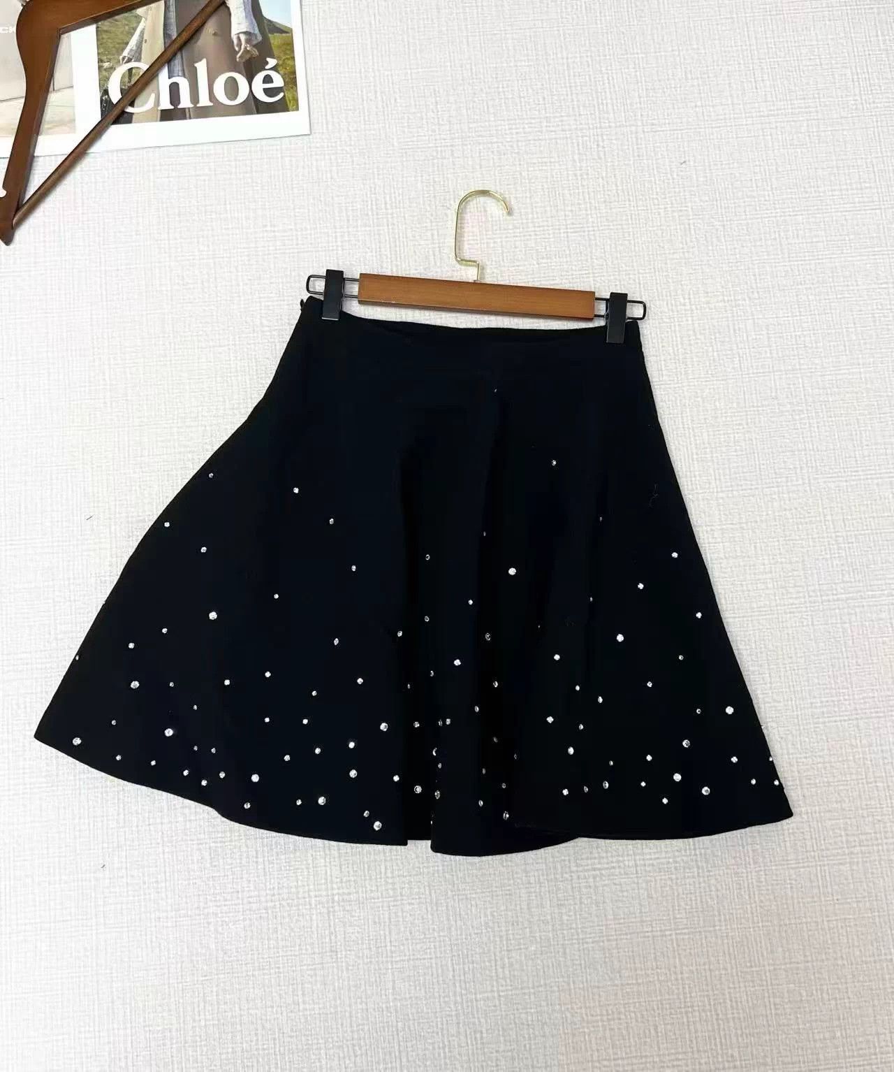 Miu Miu MIU MIU Black Crystal Mini Skirt 40 AG745 Size 27" / US 4 / IT 40 - 2 Thumbnail