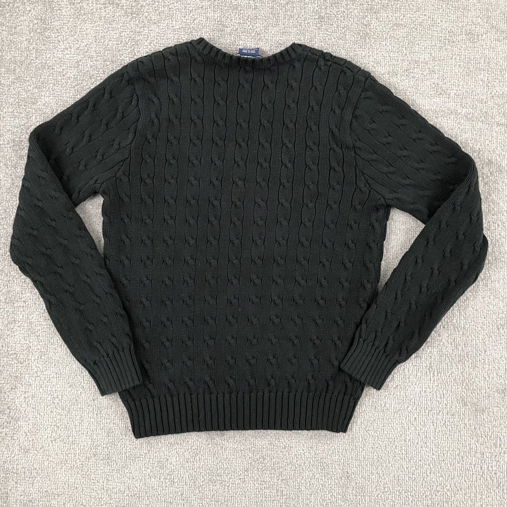 Polo Ralph Lauren Ralph Lauren Sport Sweater Women L Black Cable Knit V-Neck Pullover Classic Preppy Size L / US 10 / IT 46 - 7 Thumbnail