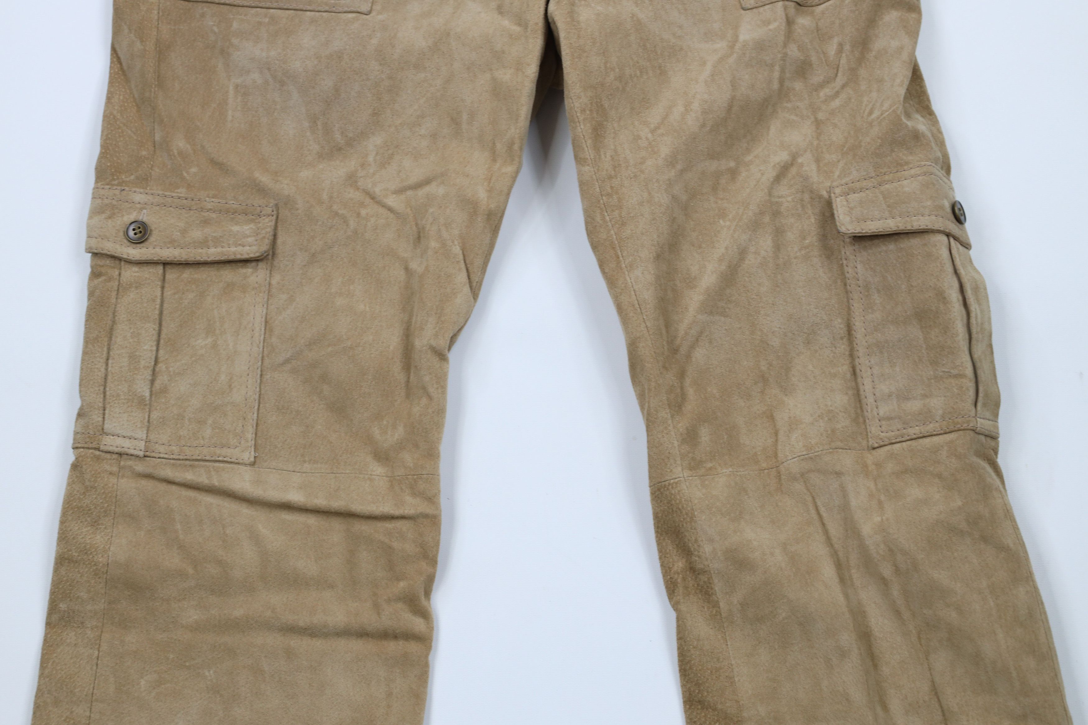 Vintage Vintage 90s Streetwear Flared Wide Leg Cargo Pants Beige Size 36" / US 14 / IT 50 - 3 Thumbnail